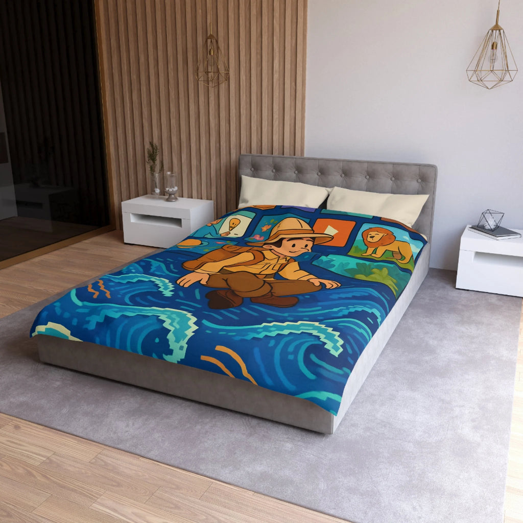 Housse de Couette Microfibre Illustration Unique Design Moderne Décoration Intérieure Raffinée