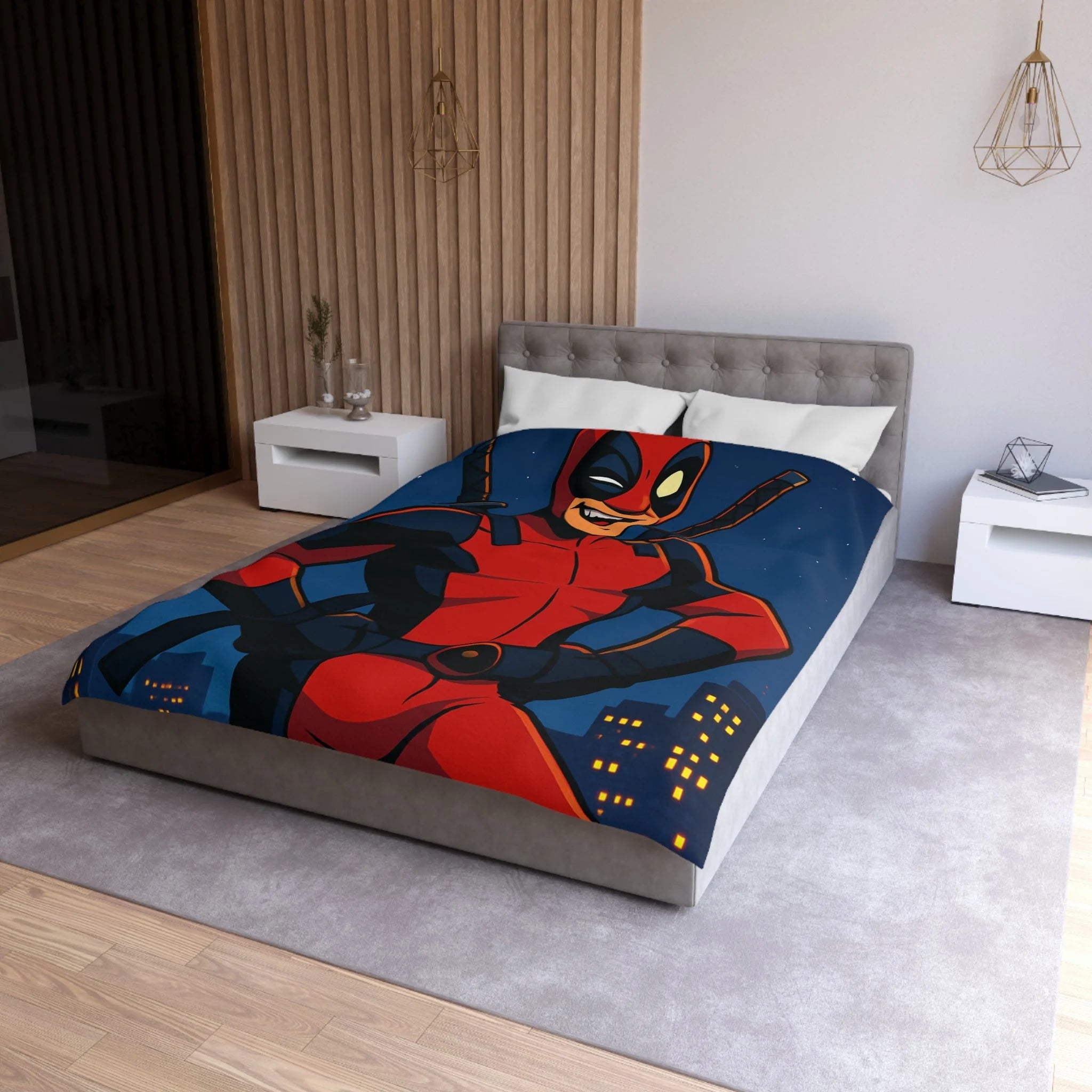 Housse de Couette Microfibre Design Artistique Moderne Décoration Chambre Confort Premium