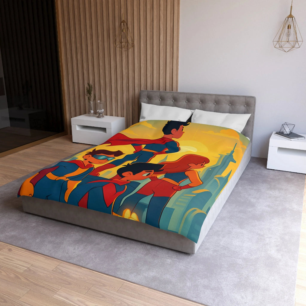 Housse de Couette Microfibre Illustration Unique Design Moderne Décoration Intérieure Raffinée