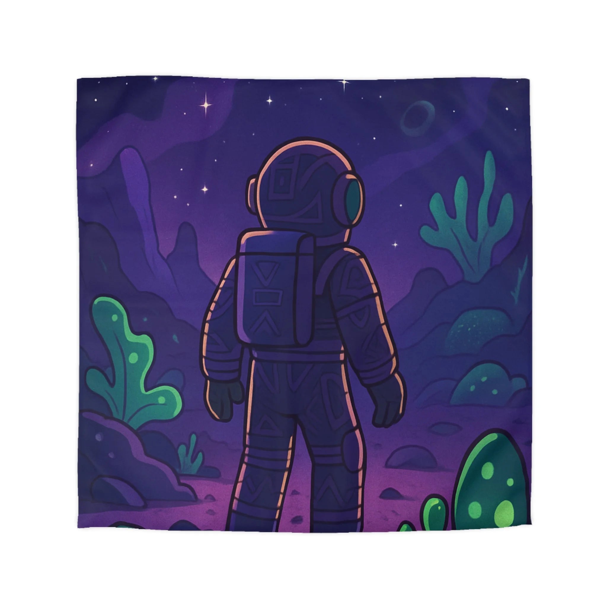 Plongée Onirique dans l'Espace: Astronaute Explorant Paysage Stellaire Céleste et Mystérieux