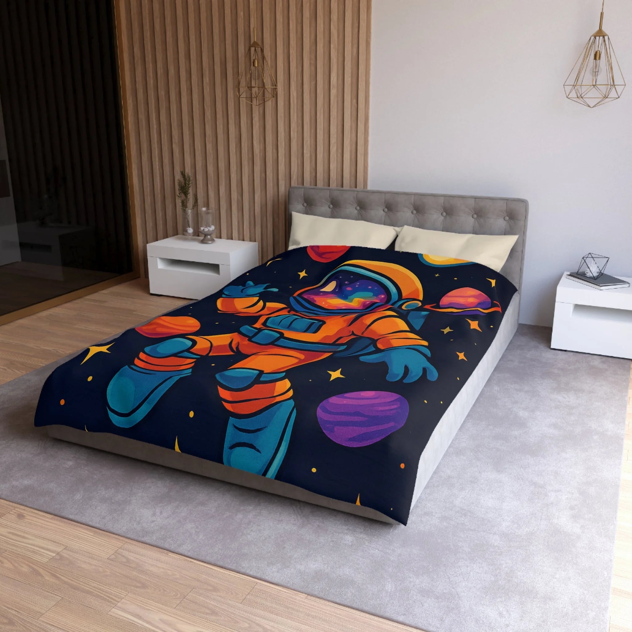 Housse de Couette Microfibre Illustration Unique Design Moderne Décoration Intérieure Raffinée