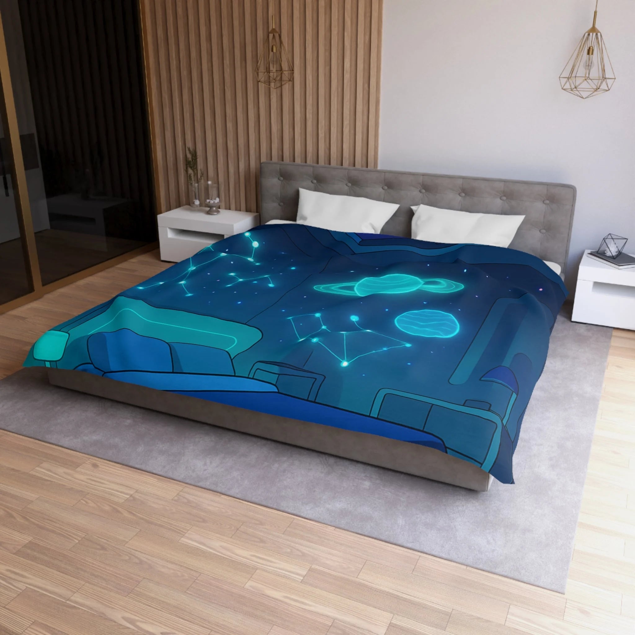 Housse de Couette Microfibre Design Artistique Moderne Décoration Chambre Confort Premium