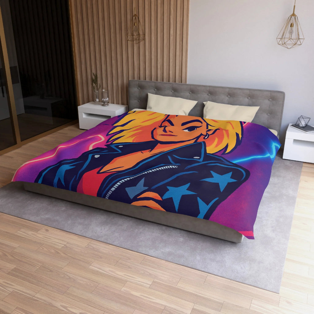 Housse de Couette Microfibre Design Artistique Moderne Décoration Chambre Confort Premium