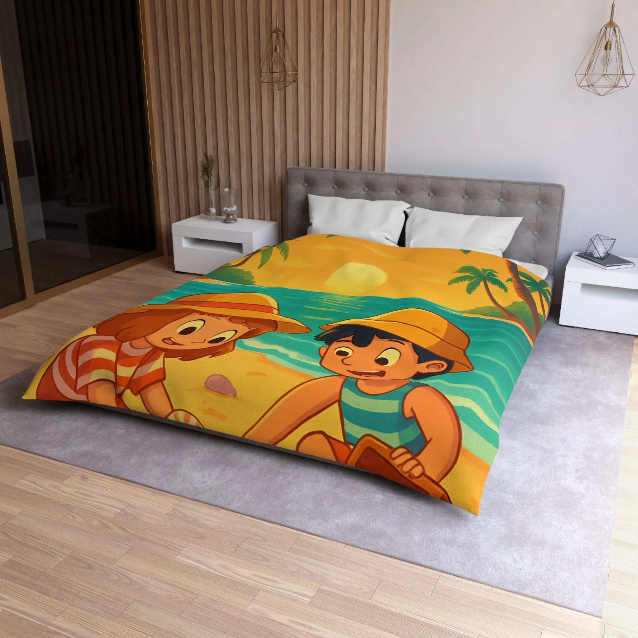 Housse de Couette Microfibre Création Artistique Moderne Design Exclusif Décoration Chambre