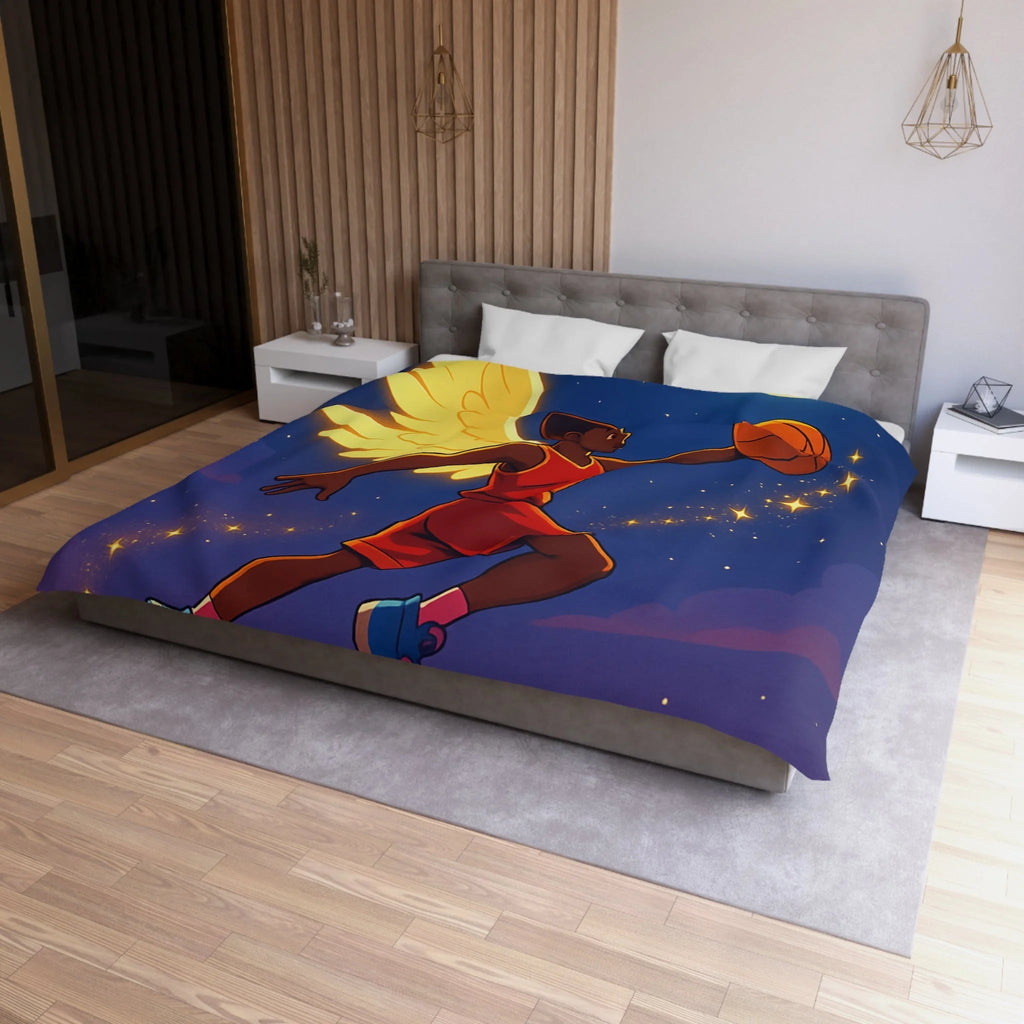Housse de Couette Unique Baskets d'Ange Volant au Clair de Lune Étoilé