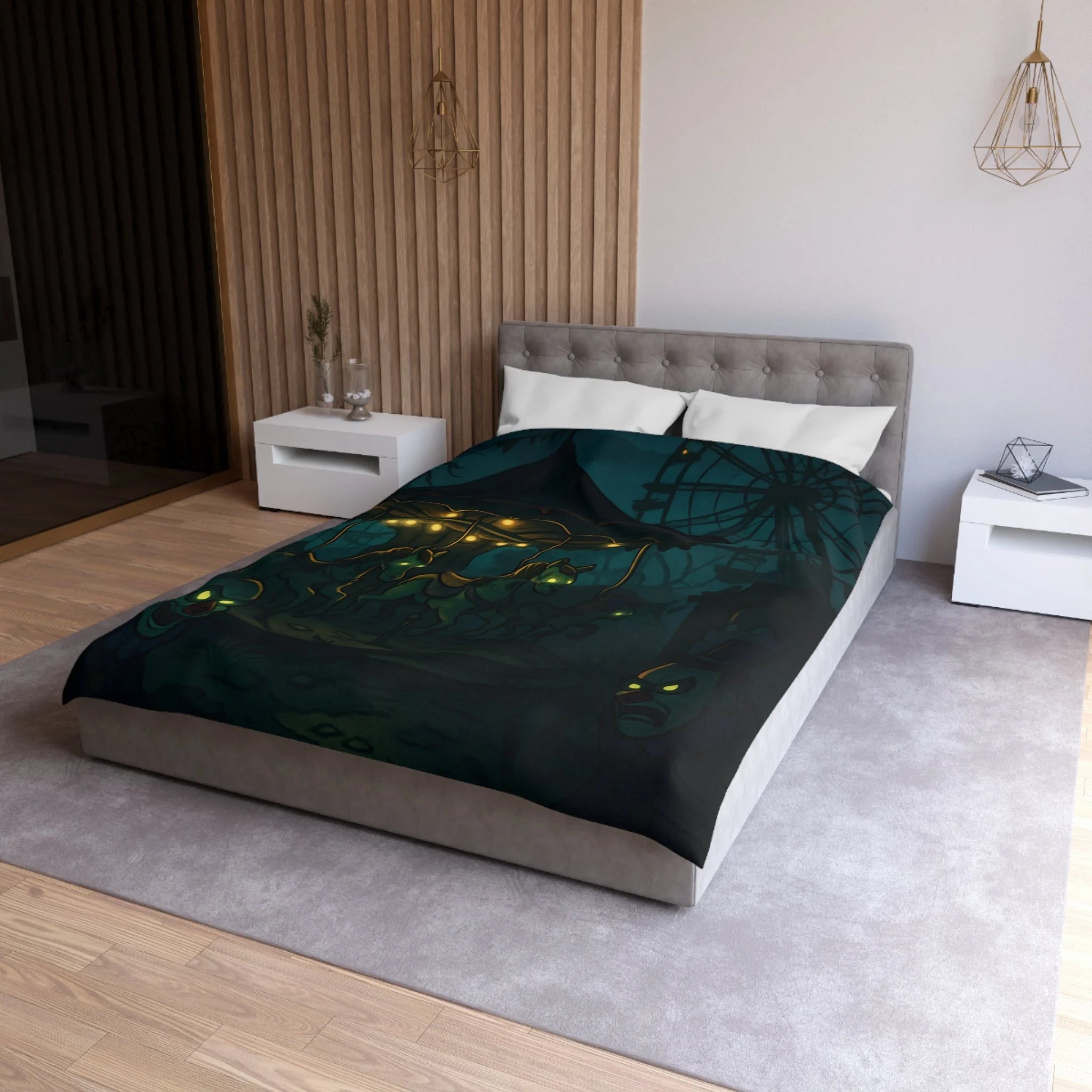 Housse de Couette Microfibre Design Artistique Moderne Décoration Chambre Confort Premium