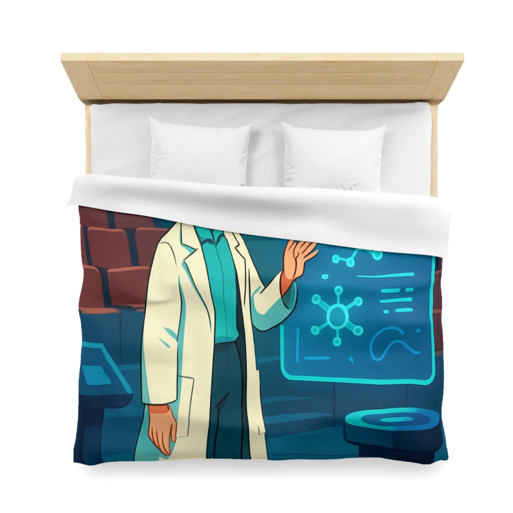 Housse de Couette Moderne avec Motif Futuriste et Design Scientifique Innovant
