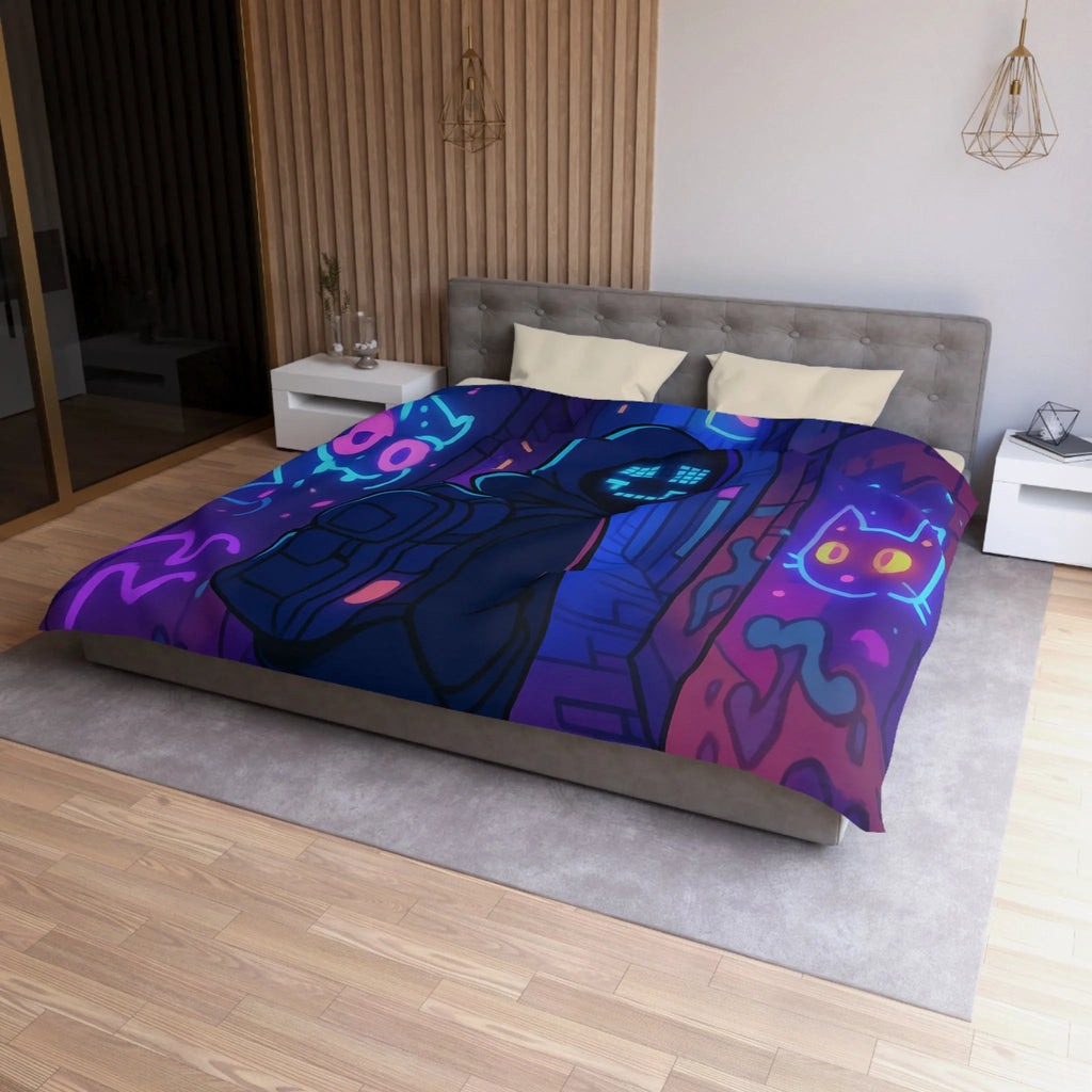 Housse de Couette Microfibre Illustration Unique Design Moderne Décoration Intérieure Raffinée