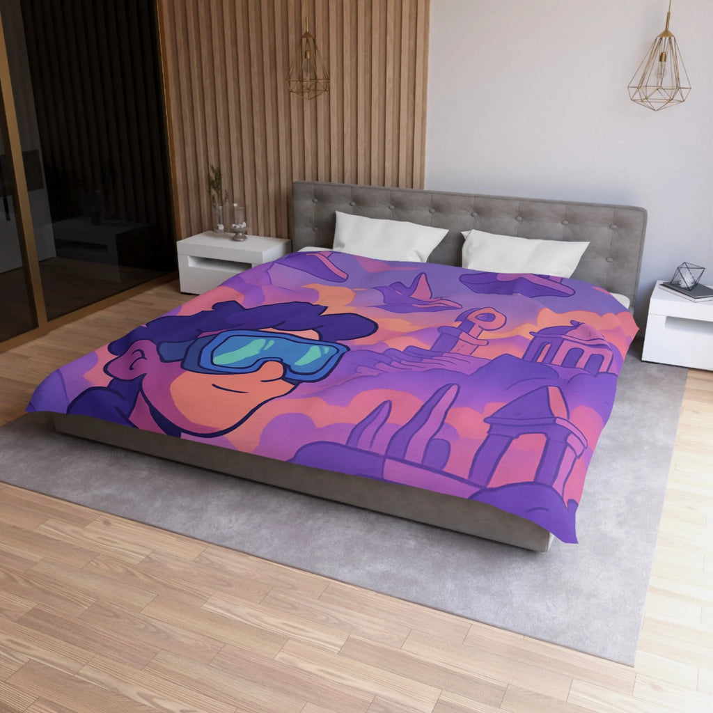 Housse de Couette Microfibre Design Artistique Moderne Décoration Chambre Confort Premium