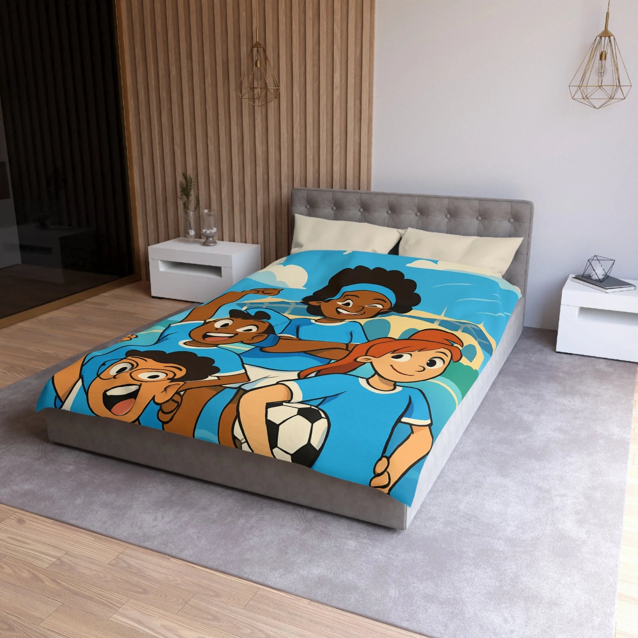 Housse de Couette Microfibre Illustration Unique Design Moderne Décoration Intérieure Raffinée