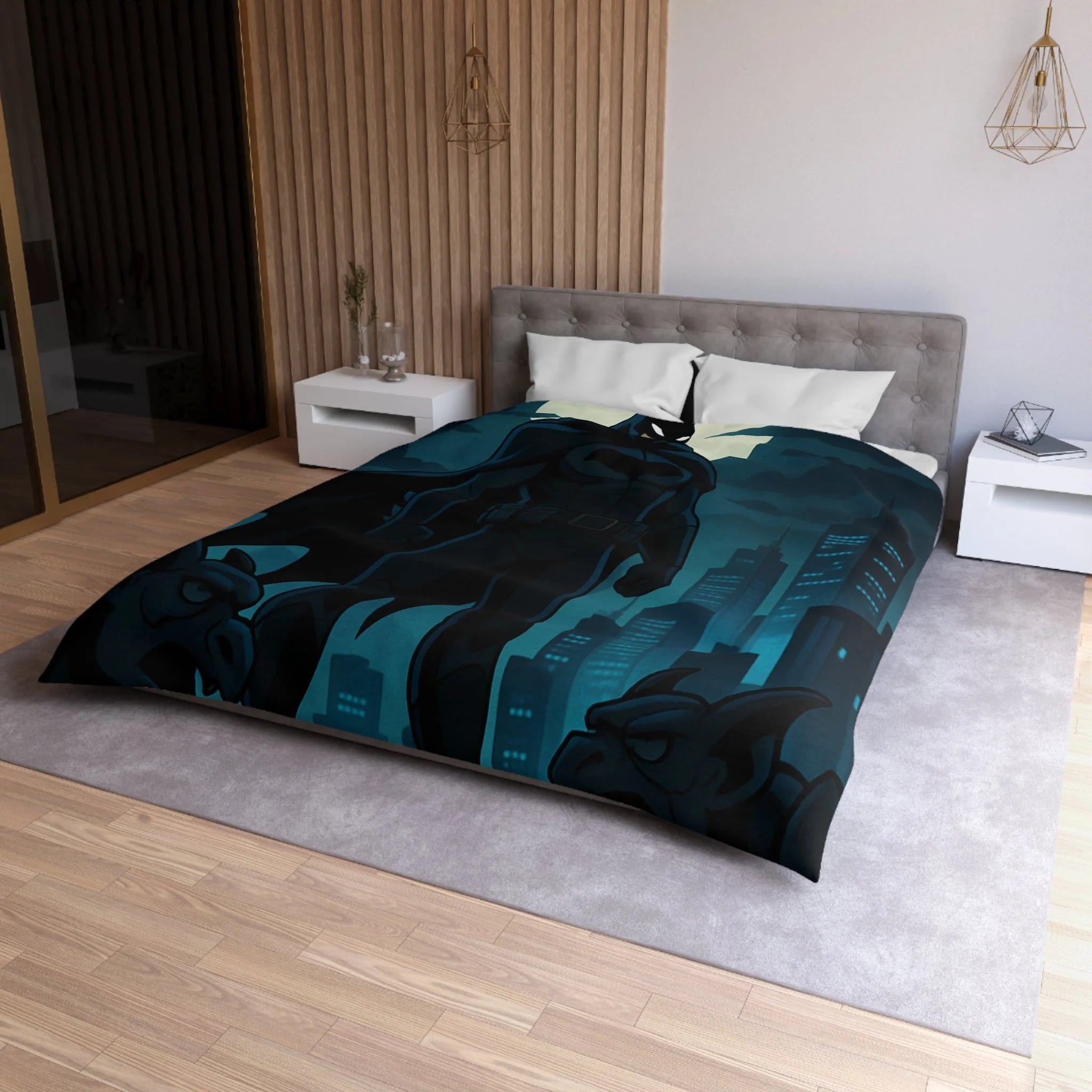 Housse de Couette Microfibre Illustration Unique Design Moderne Décoration Intérieure Raffinée