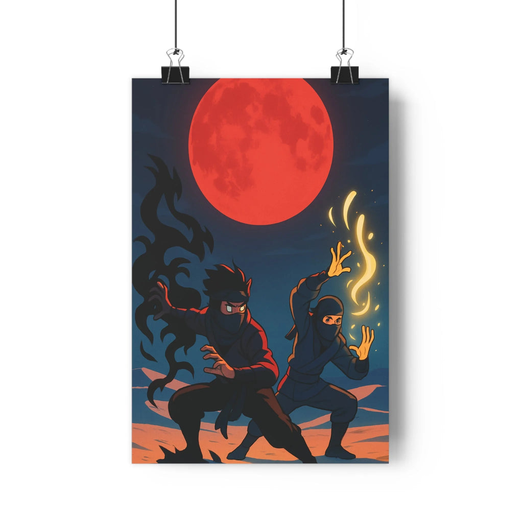 Poster décoratif anime mystique rouge noir nocturne intense chambre bureau aventure énergies dramatique combat