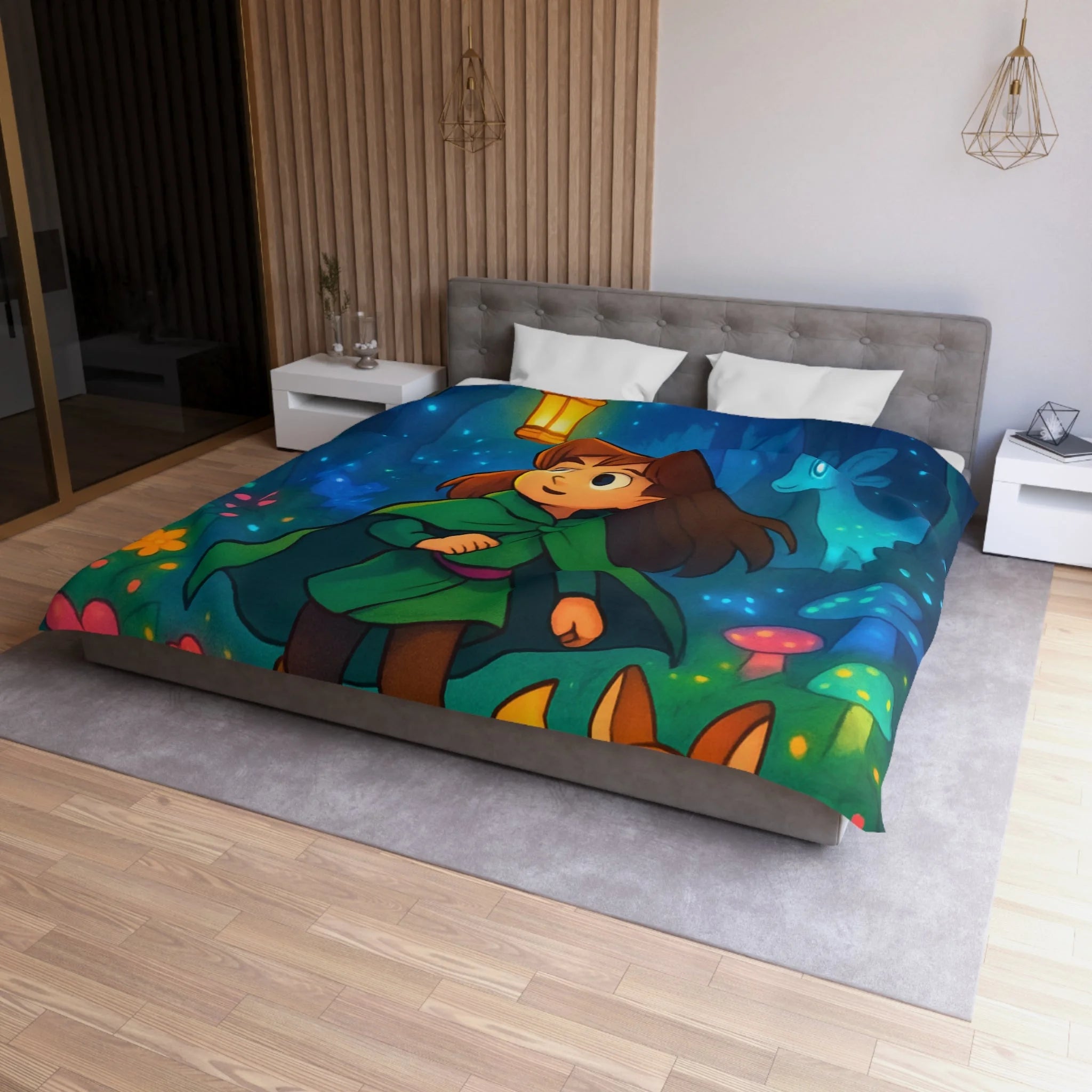 Housse de Couette Microfibre Design Artistique Moderne Décoration Chambre Confort Premium
