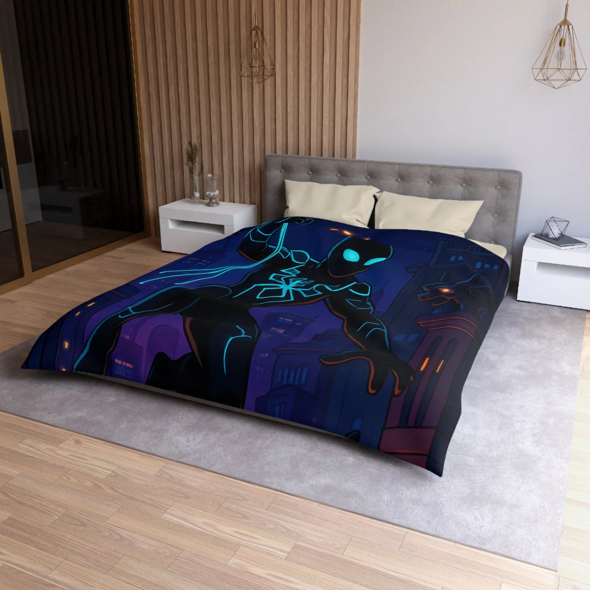Housse de Couette Microfibre Illustration Unique Design Moderne Décoration Intérieure Raffinée