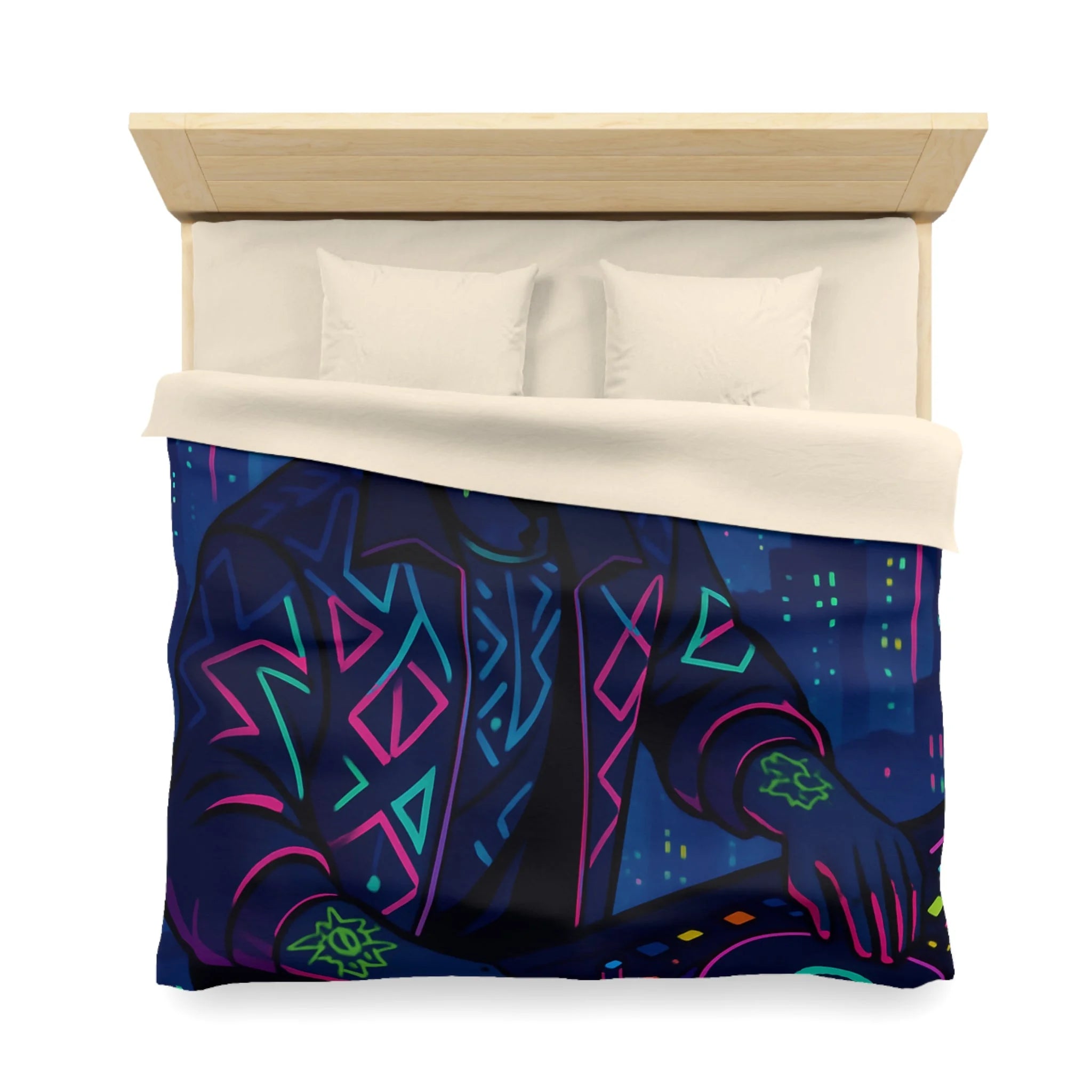 Housse de Couette Microfibre Motif Créatif Original Style Contemporain Chambre Élégante