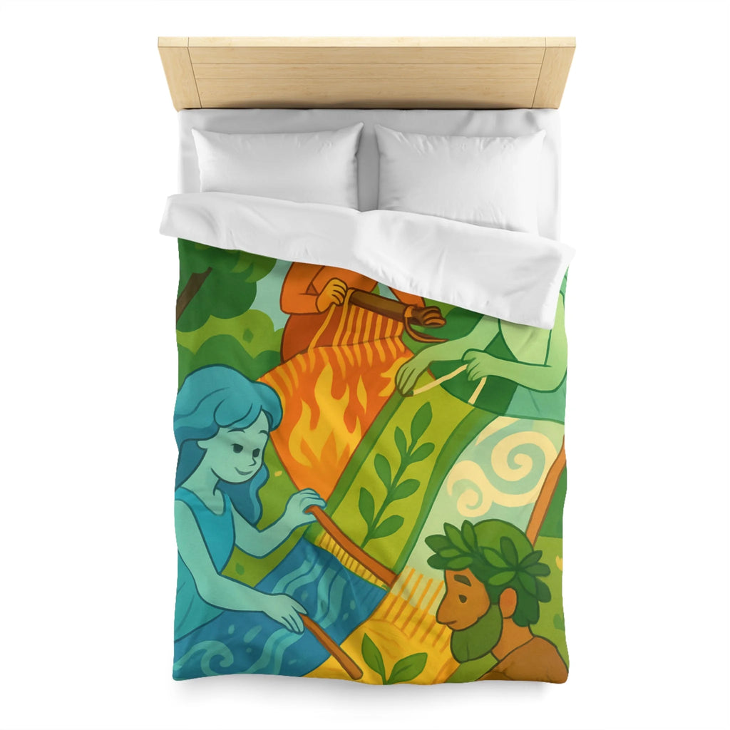 Housse de Couette Microfibre Design Artistique Moderne Décoration Chambre Confort Premium