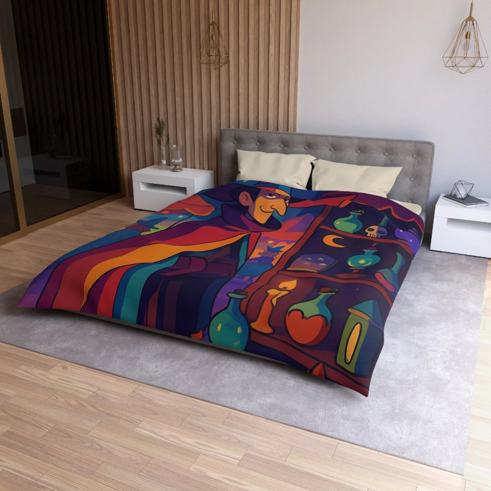 Housse de Couette Microfibre Motif Créatif Original Style Contemporain Chambre Élégante