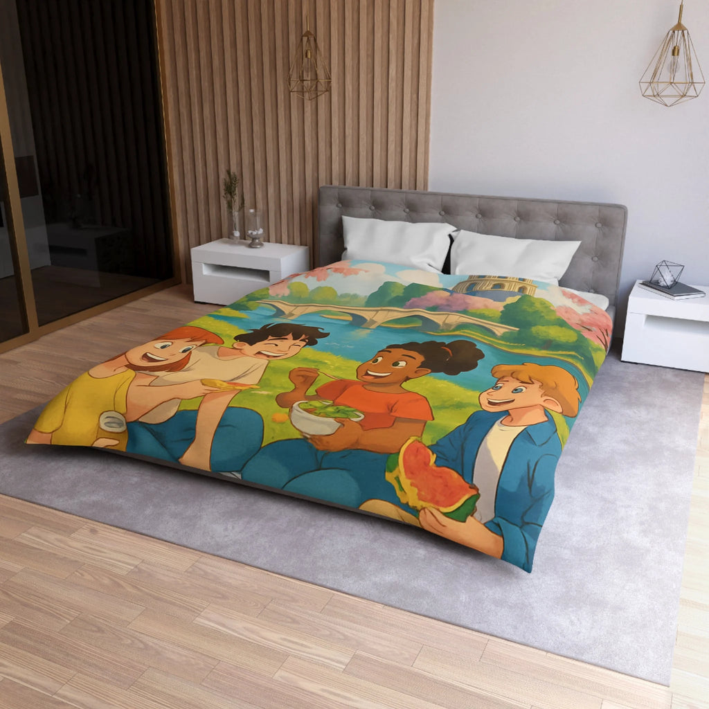 Housse de Couette Microfibre Motif Créatif Original Style Contemporain Chambre Élégante