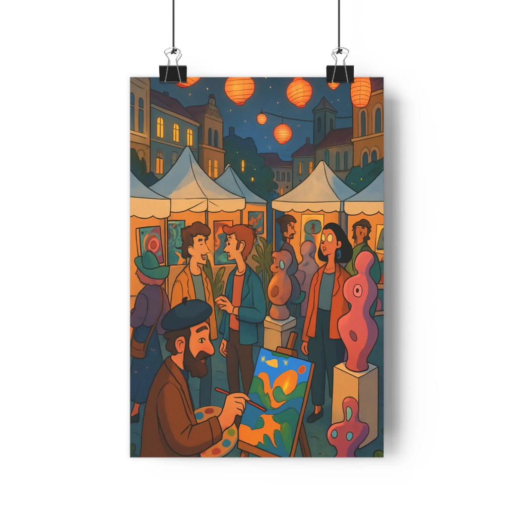 Poster décoratif cartoon bohème coloré joyeux salon chambre bureau artistique ambiance chaleureuse lumineux tendance