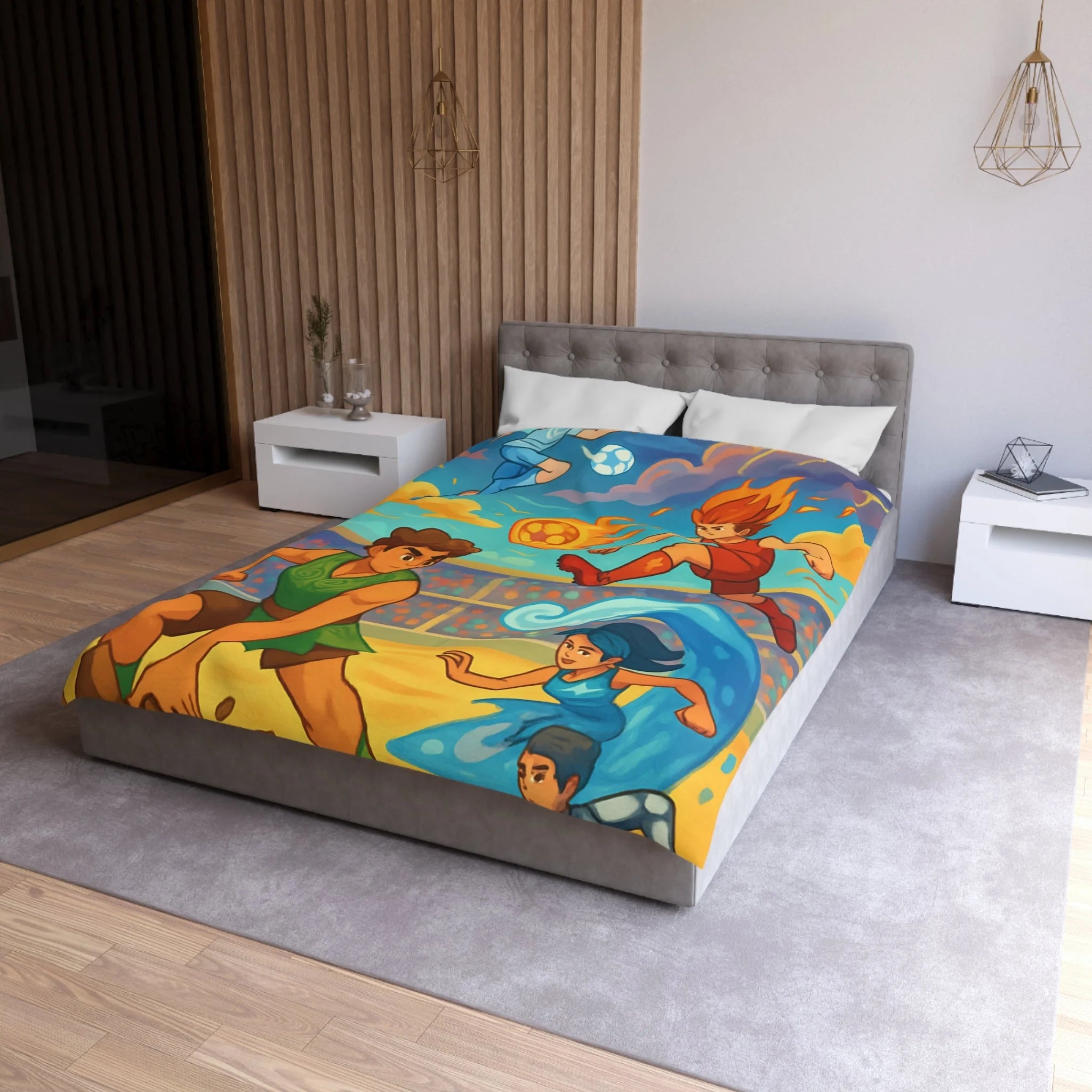 Housse de Couette Microfibre Design Artistique Moderne Décoration Chambre Confort Doux Qualité Premium