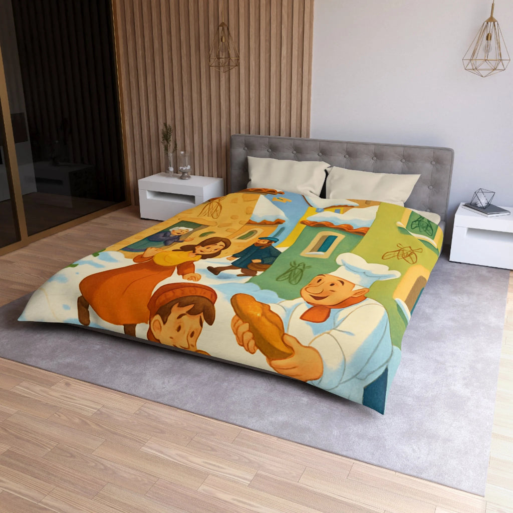Housse de Couette Microfibre Design Artistique Moderne Décoration Chambre Confort Premium
