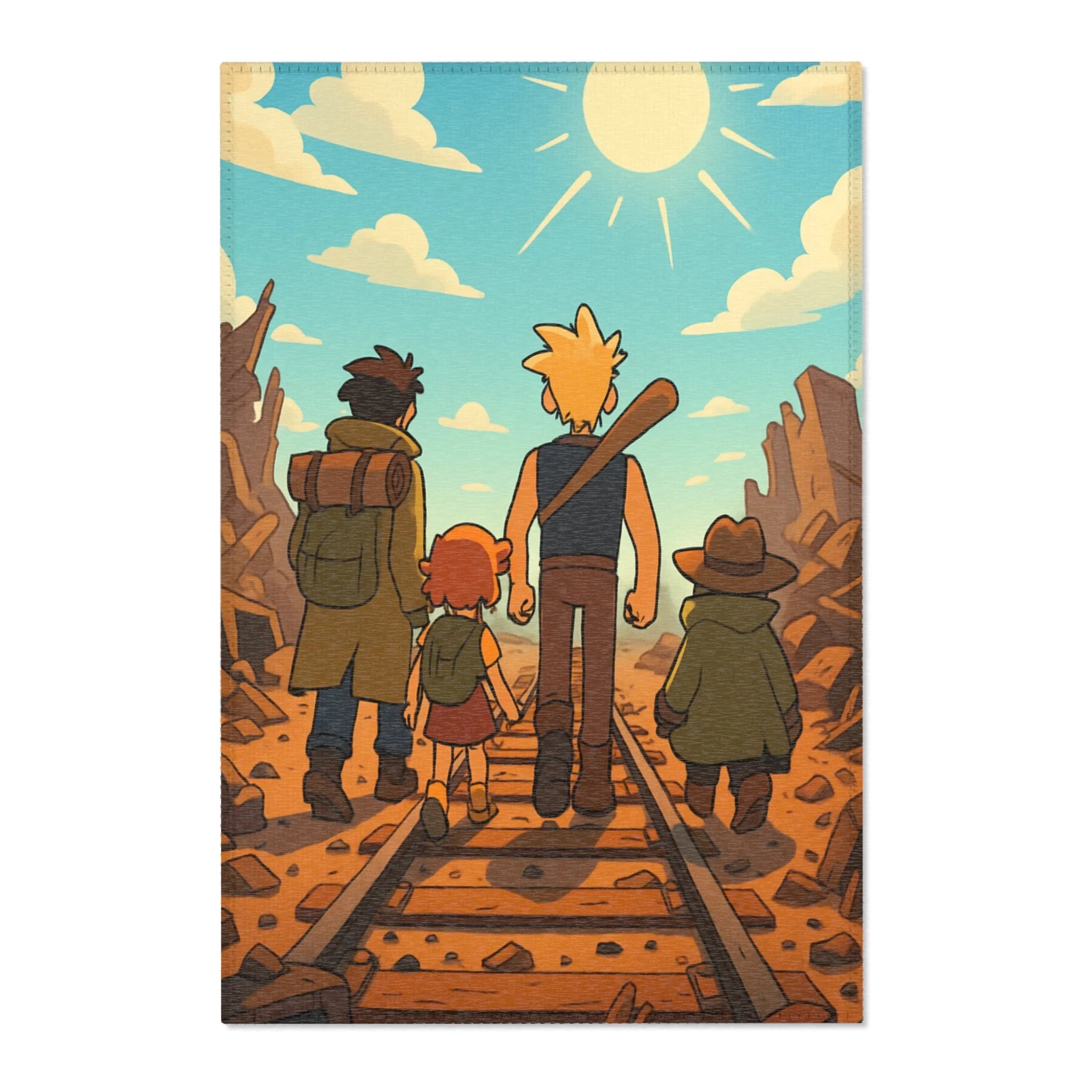 Tapis Area Rug Illustration Unique Design Contemporain Décoration Intérieure Sol Raffinée