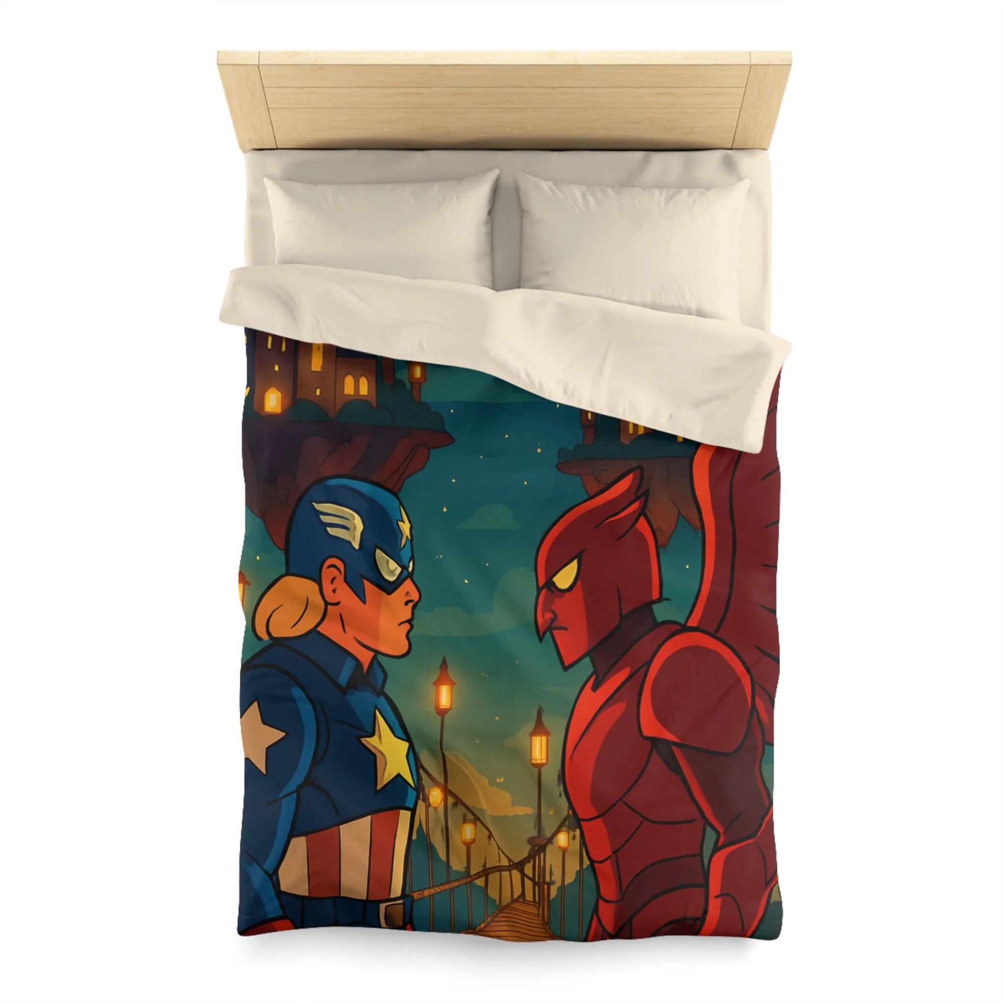 Housse de Couette Microfibre Design Artistique Moderne Décoration Chambre Confort Premium