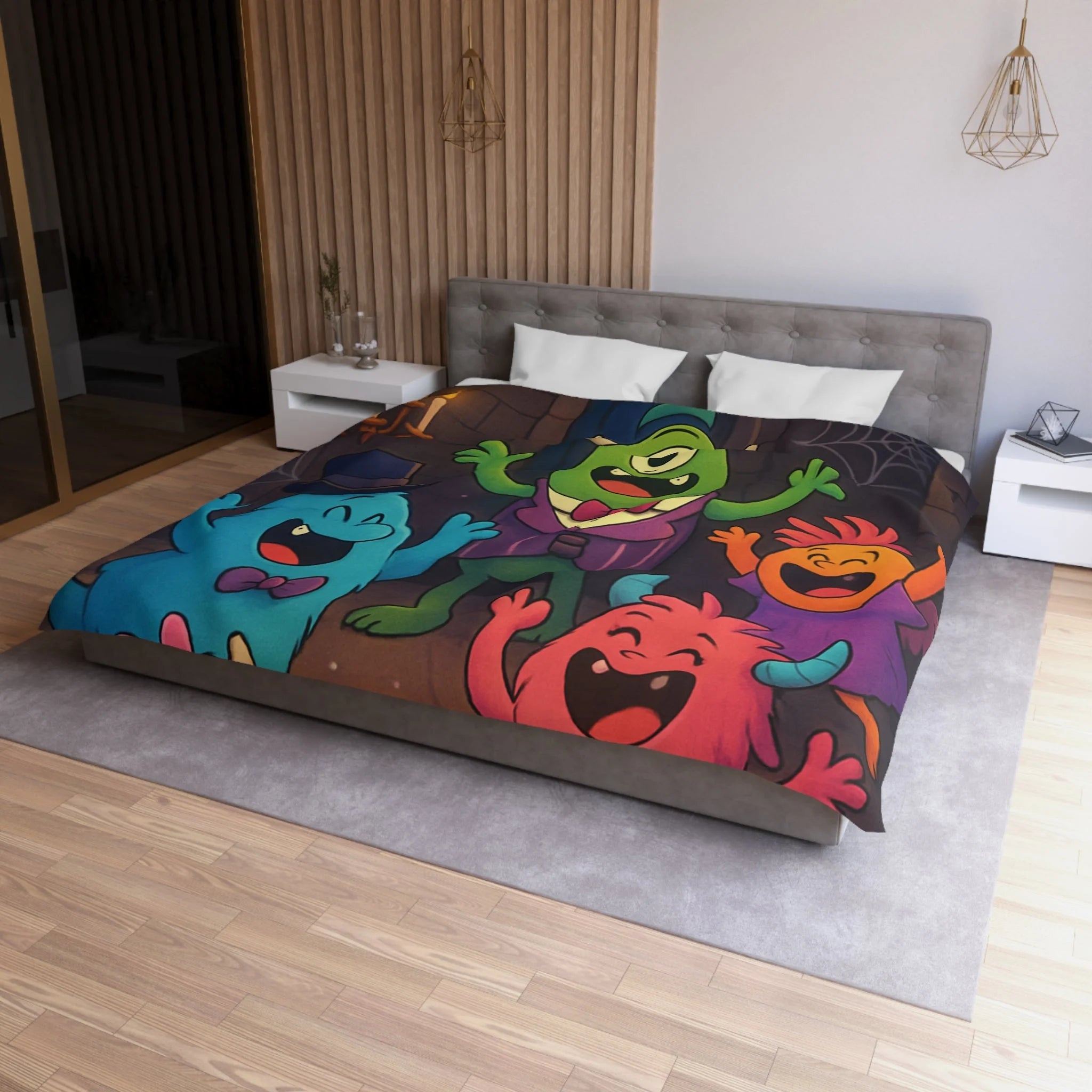 Housse de Couette Microfibre Design Artistique Moderne Décoration Chambre Confort Premium