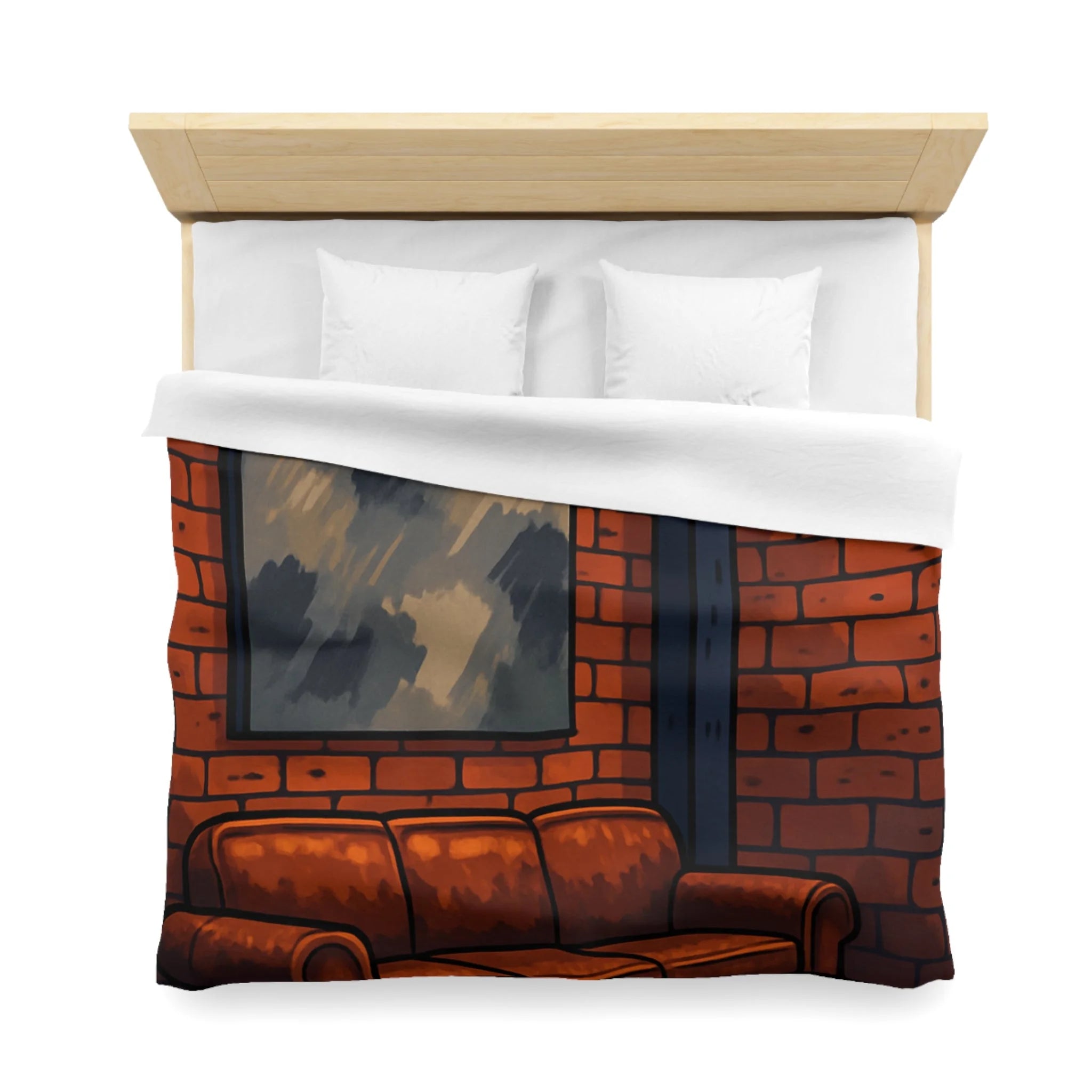 Housse de Couette Microfibre Illustration Unique Design Moderne Décoration Intérieure Raffinée