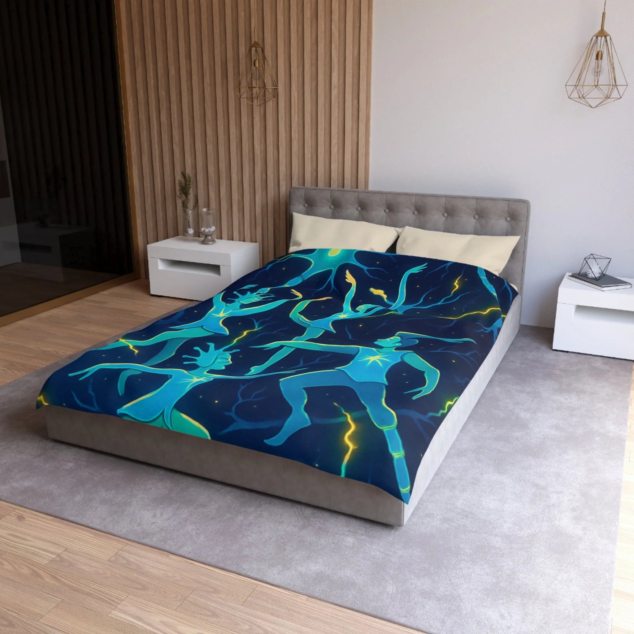 Housse de Couette Microfibre Illustration Unique Design Moderne Décoration Intérieure Raffinée