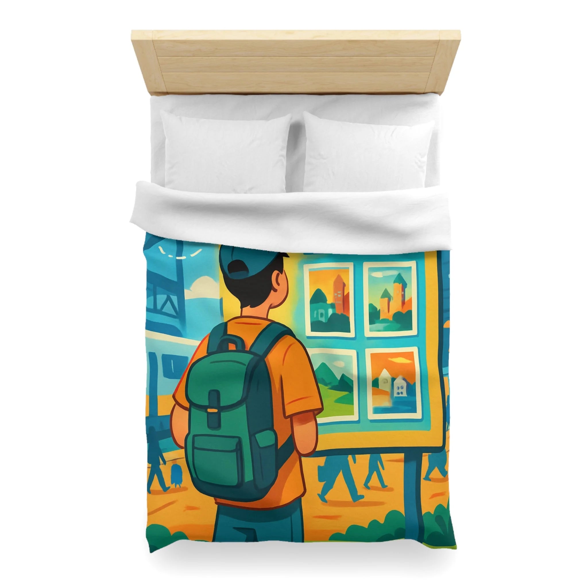 Housse de Couette Microfibre Design Artistique Moderne Décoration Chambre Confort Premium