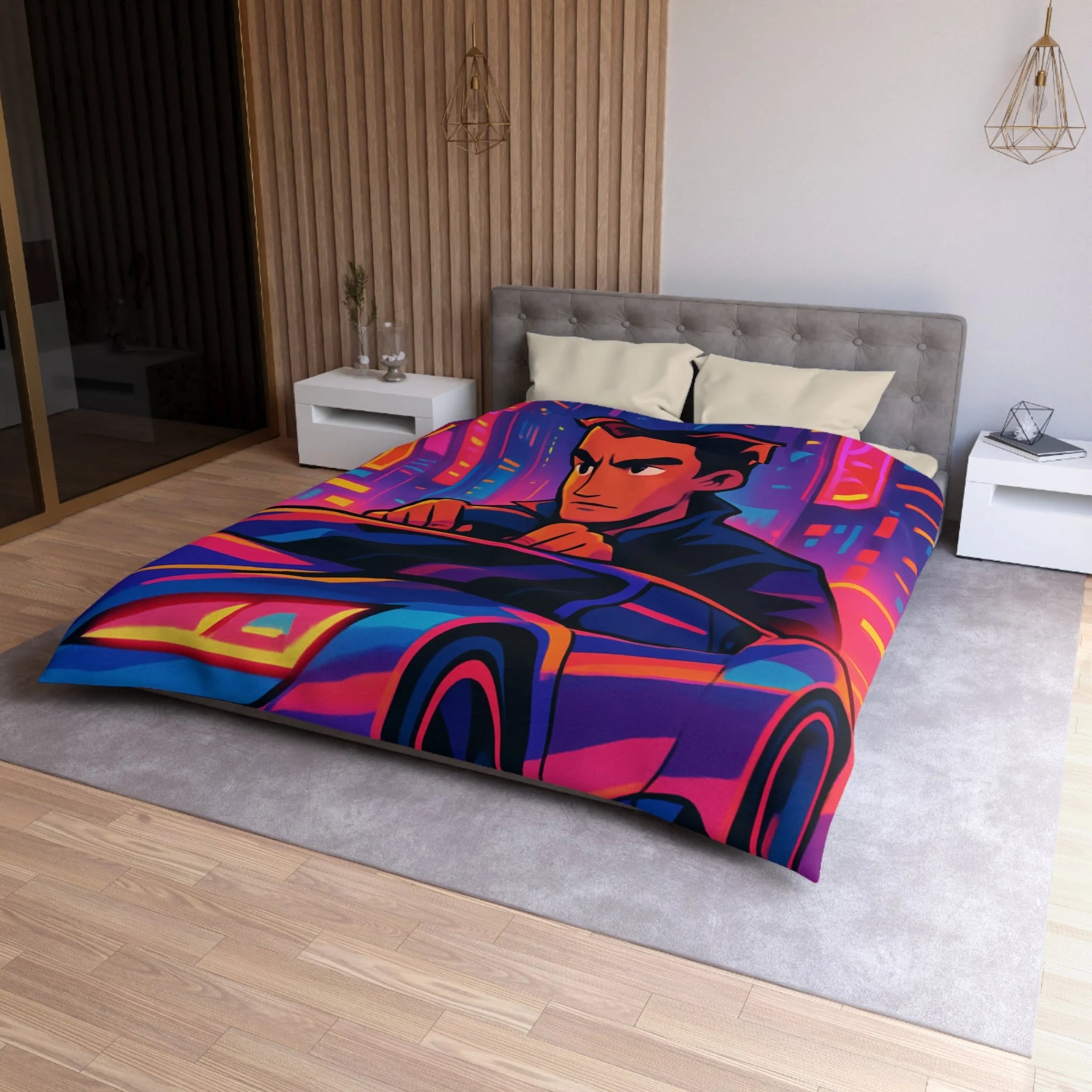 Housse de Couette Microfibre Design Artistique Moderne Décoration Chambre Confort Premium