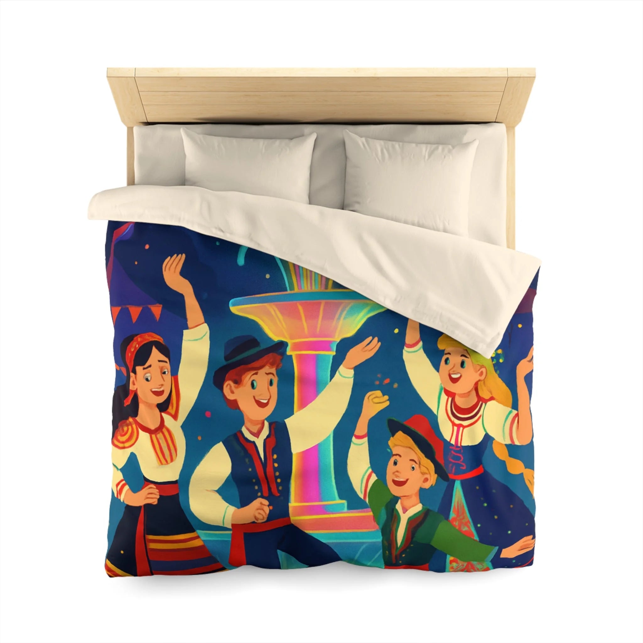 Housse de Couette Microfibre Illustration Unique Design Moderne Décoration Intérieure Raffinée