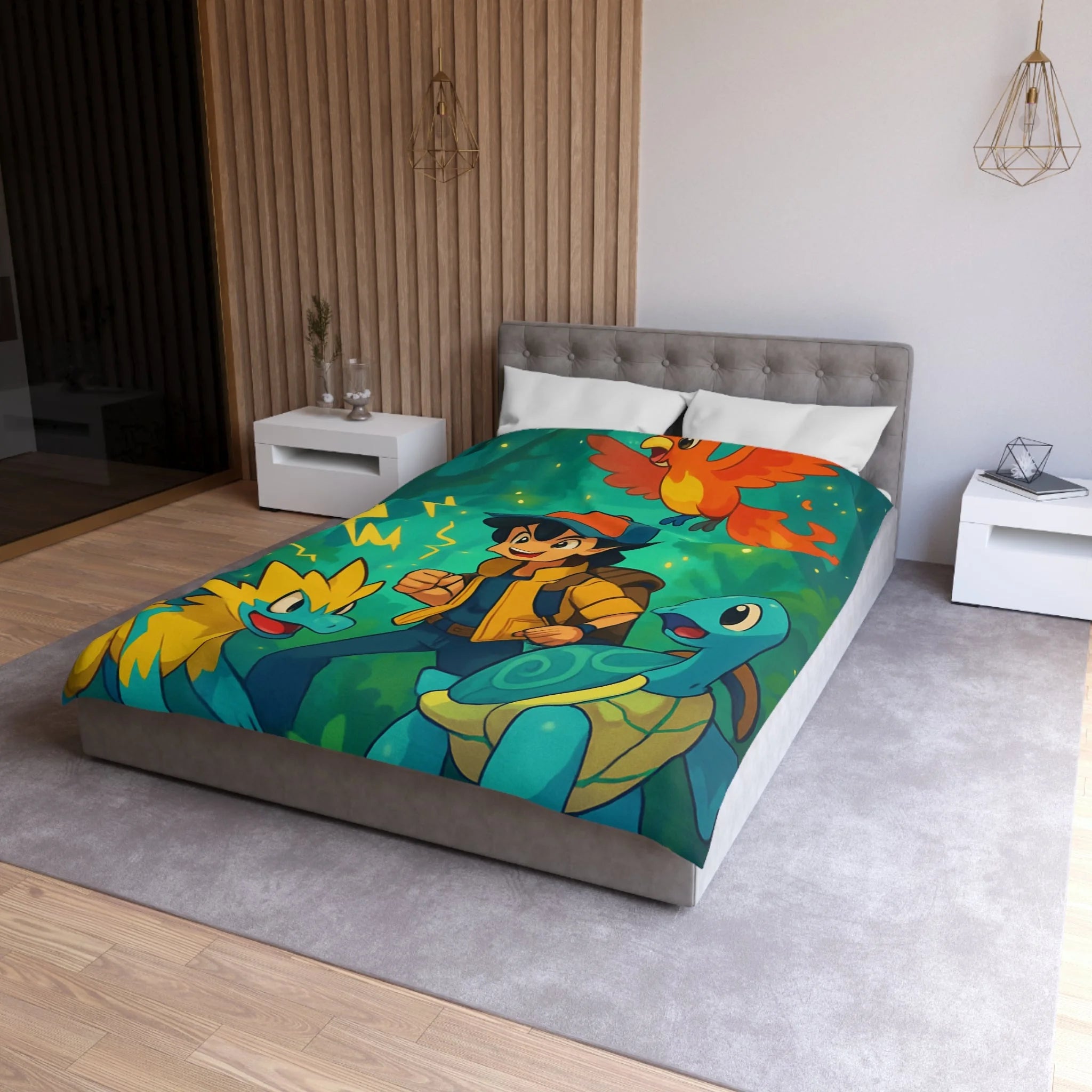 Housse de Couette Microfibre Motif Créatif Original Style Contemporain Chambre Élégante