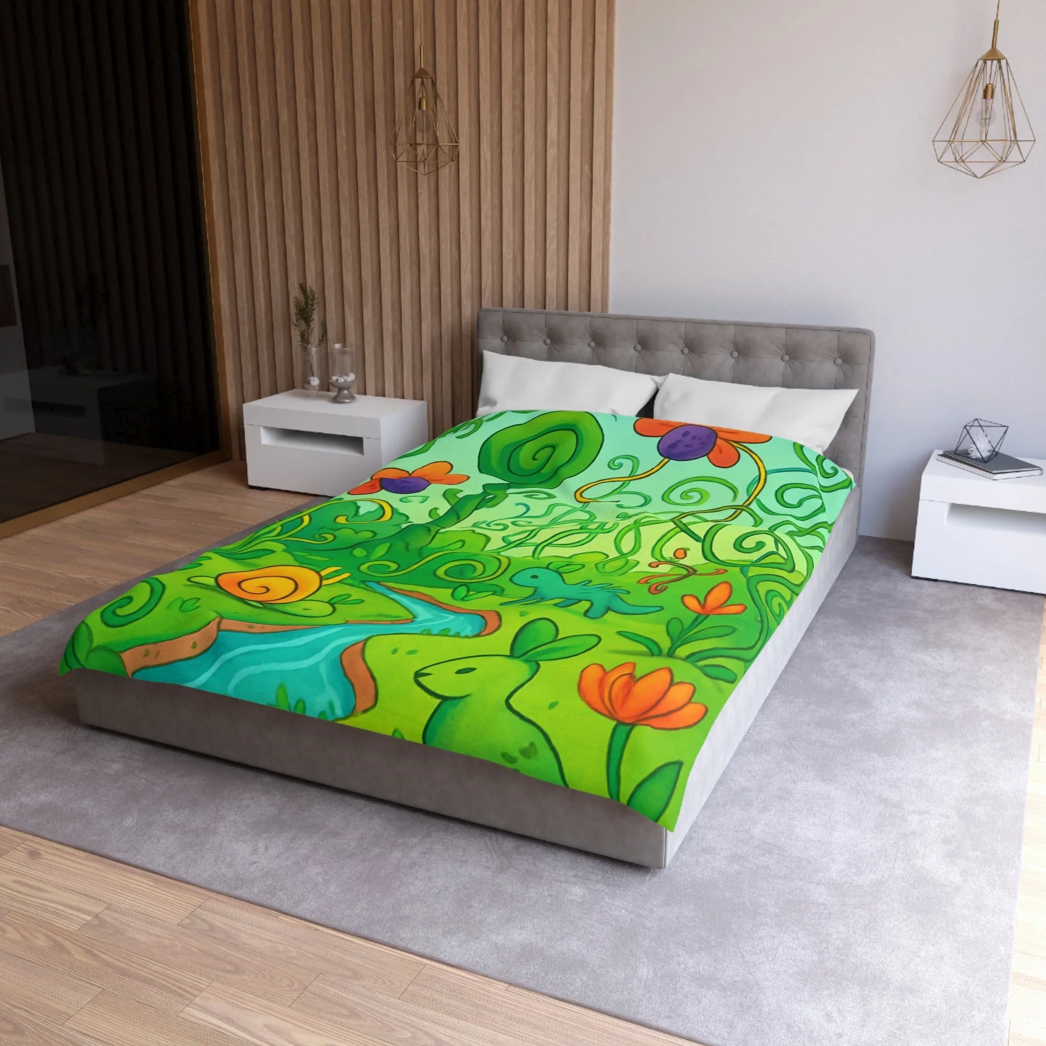 Housse de Couette Microfibre Design Artistique Moderne Décoration Chambre Confort Premium
