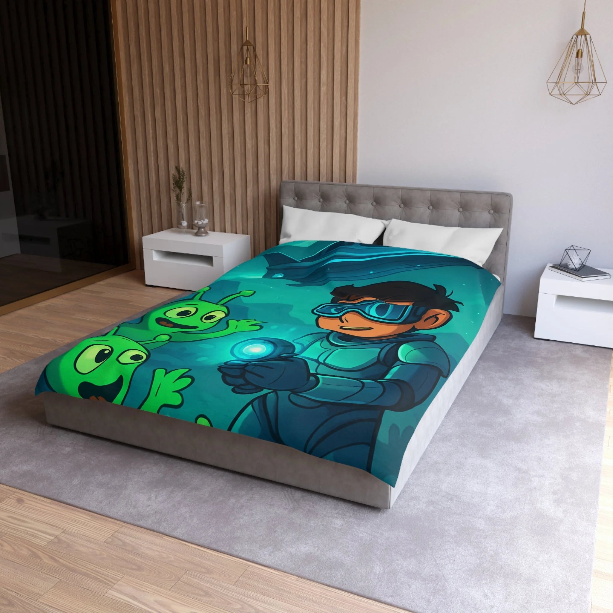 Housse de Couette Microfibre Design Artistique Moderne Décoration Chambre Confort Premium