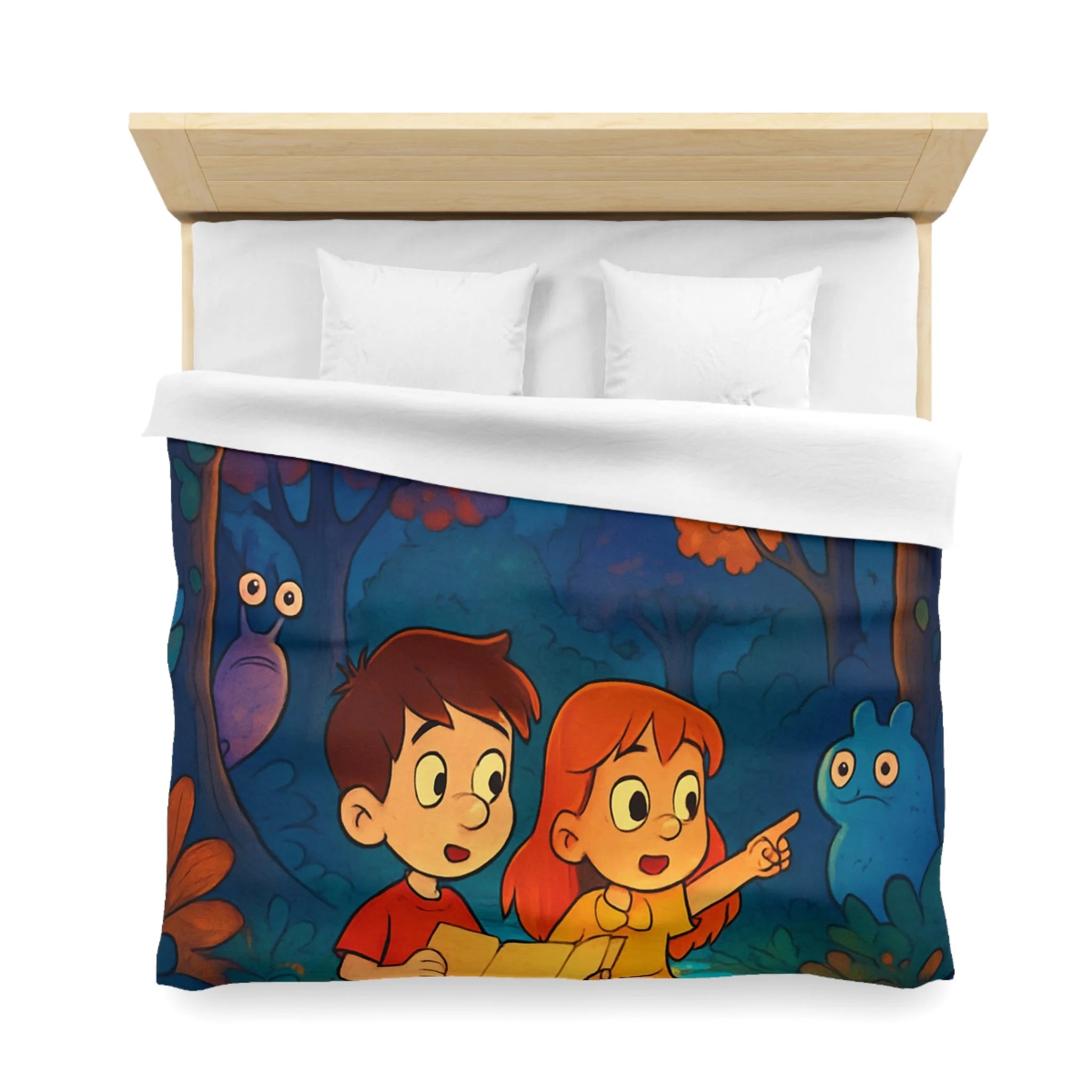 Housse de Couette Microfibre Illustration Unique Design Moderne Décoration Intérieure Raffinée