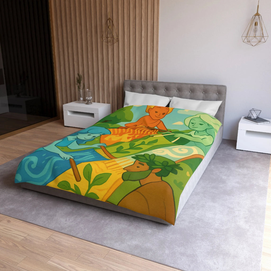 Housse de Couette Microfibre Design Artistique Moderne Décoration Chambre Confort Premium