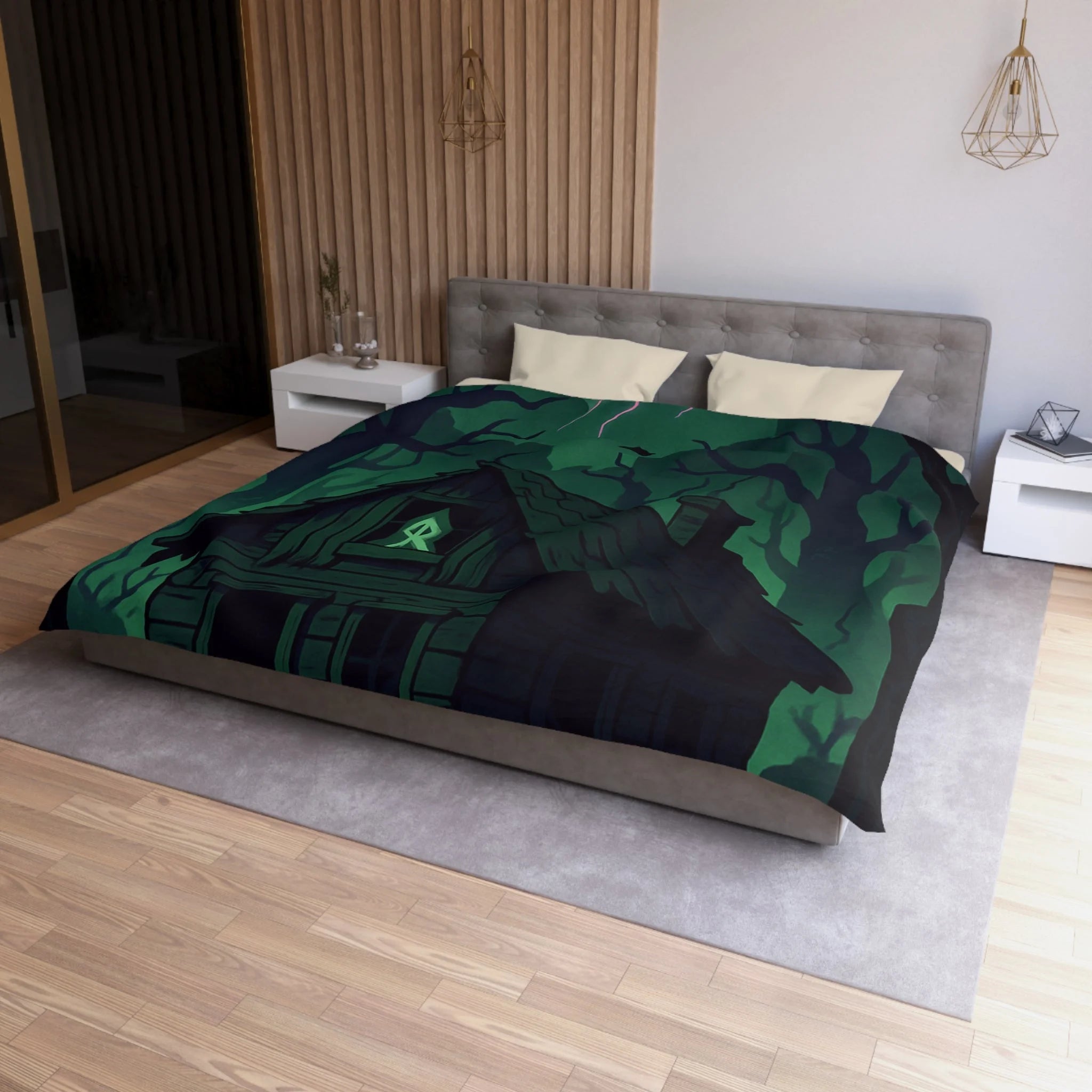 Housse de Couette Microfibre Design Artistique Moderne Décoration Chambre Confort Premium