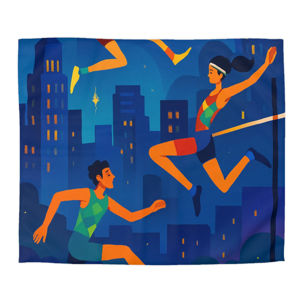 Housse de Couette Sportive avec Sauts et Course en Ville en Couleurs Vives