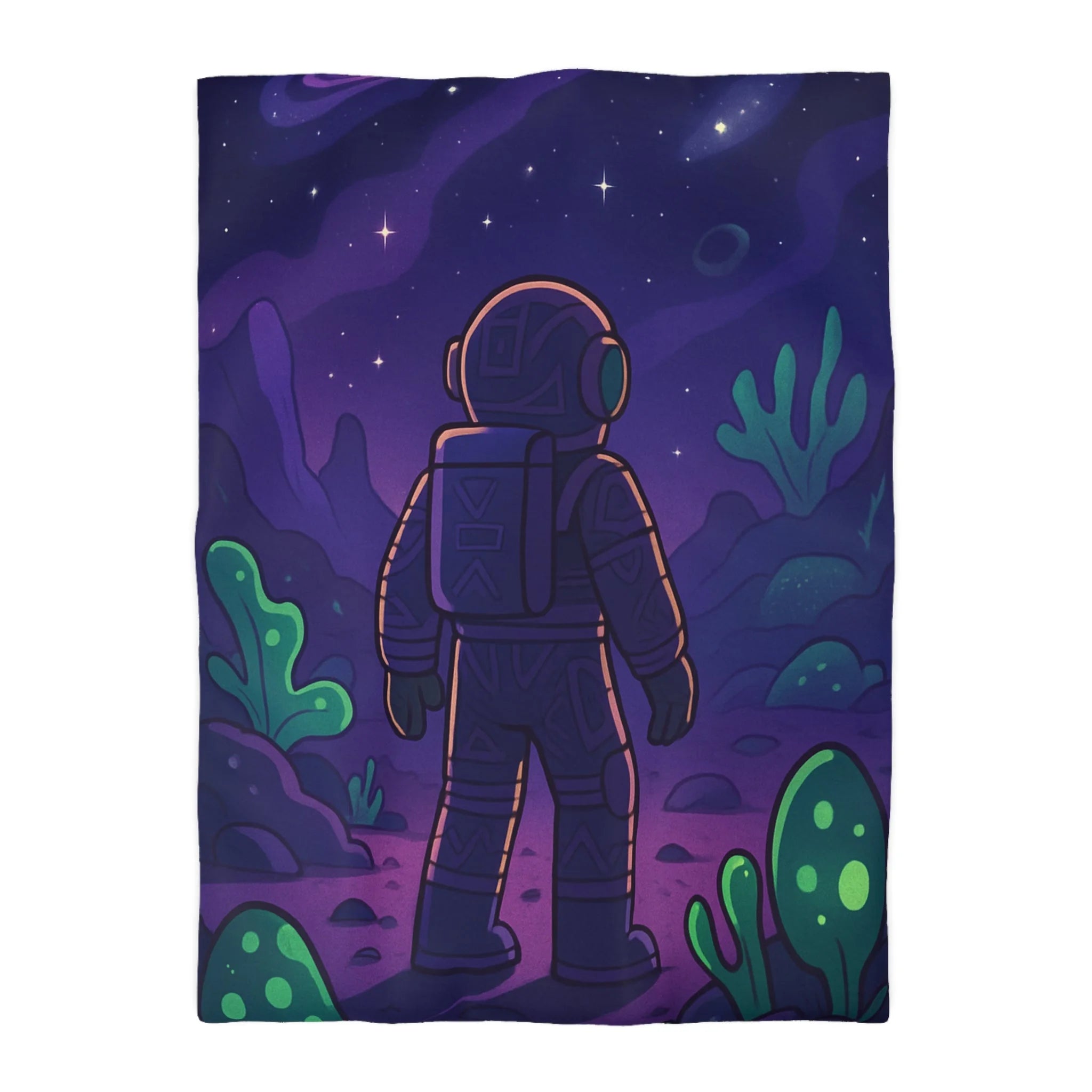 Plongée Onirique dans l'Espace: Astronaute Explorant Paysage Stellaire Céleste et Mystérieux