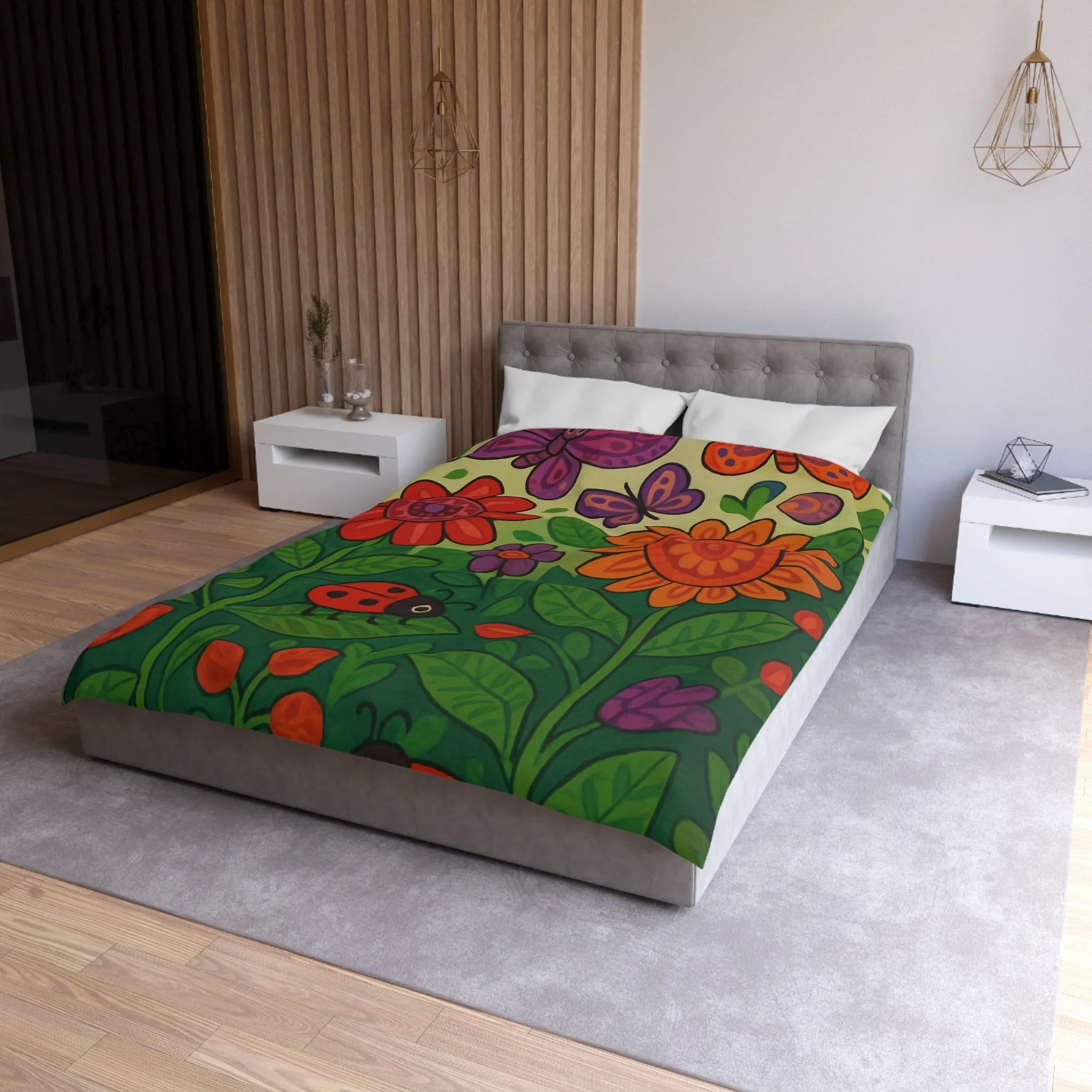 Housse de Couette Microfibre Design Artistique Moderne Décoration Chambre Confort Premium