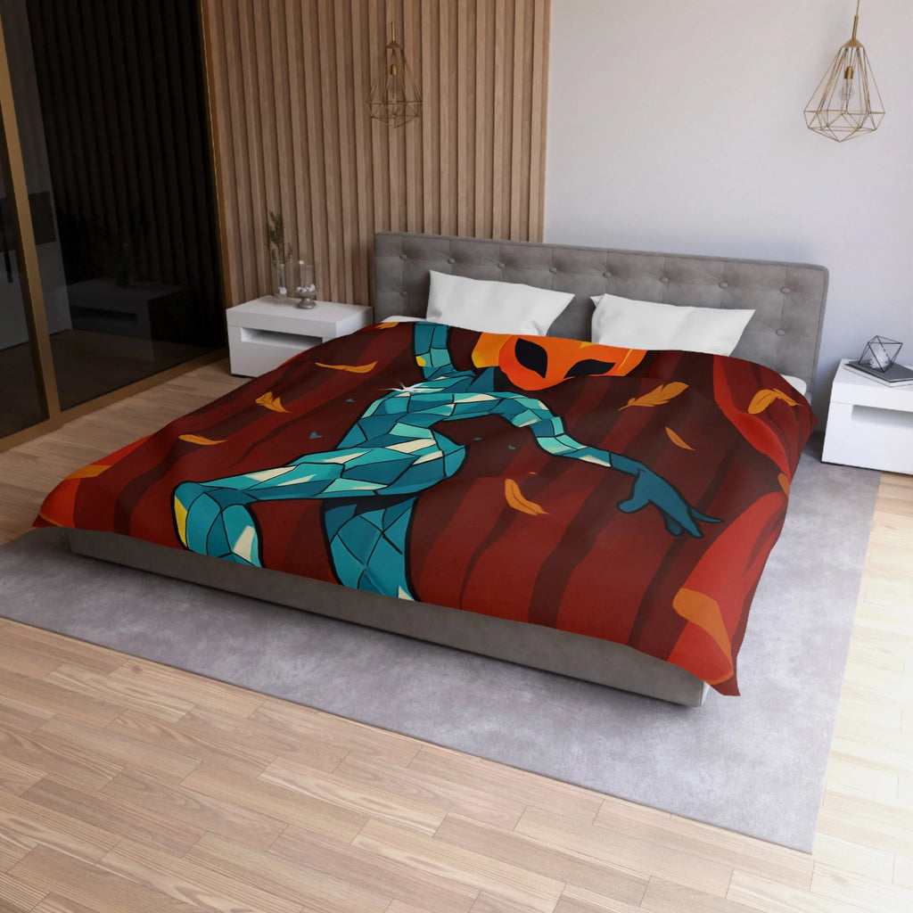 Housse de Couette Microfibre Motif Créatif Original Style Contemporain Chambre Élégante