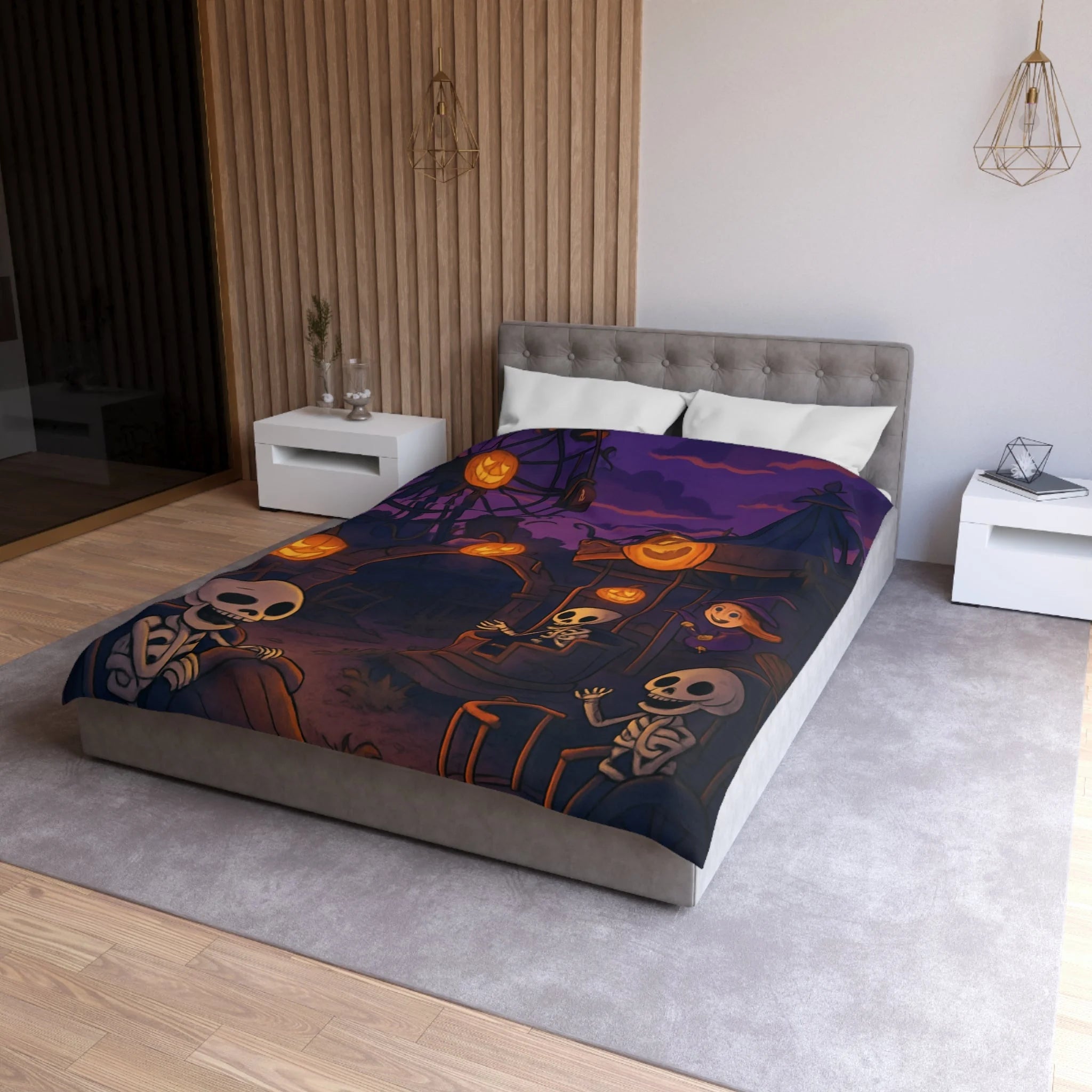 Housse de Couette Microfibre Motif Créatif Original Style Contemporain Chambre Élégante