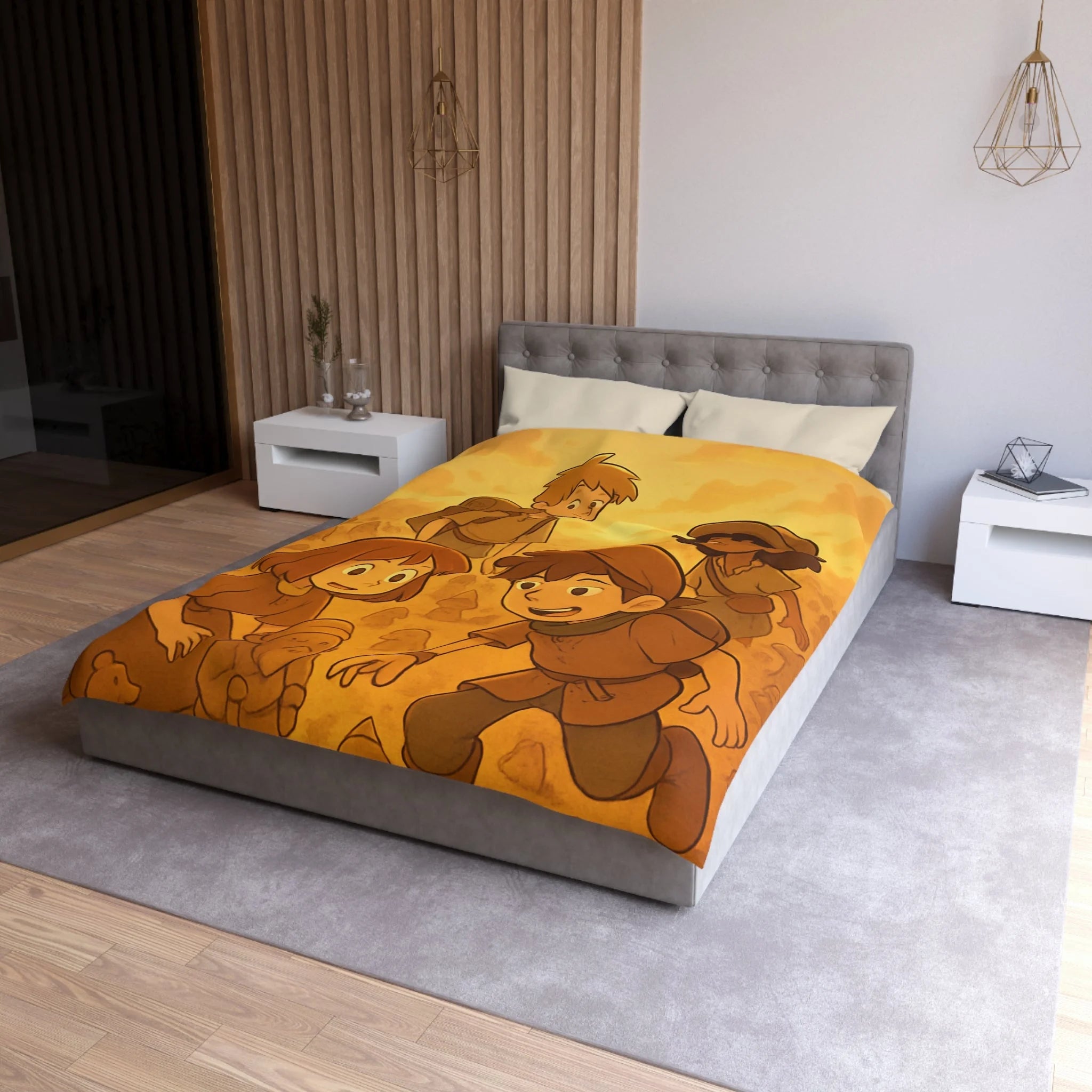 Housse de Couette Microfibre Motif Créatif Original Style Contemporain Chambre Élégante