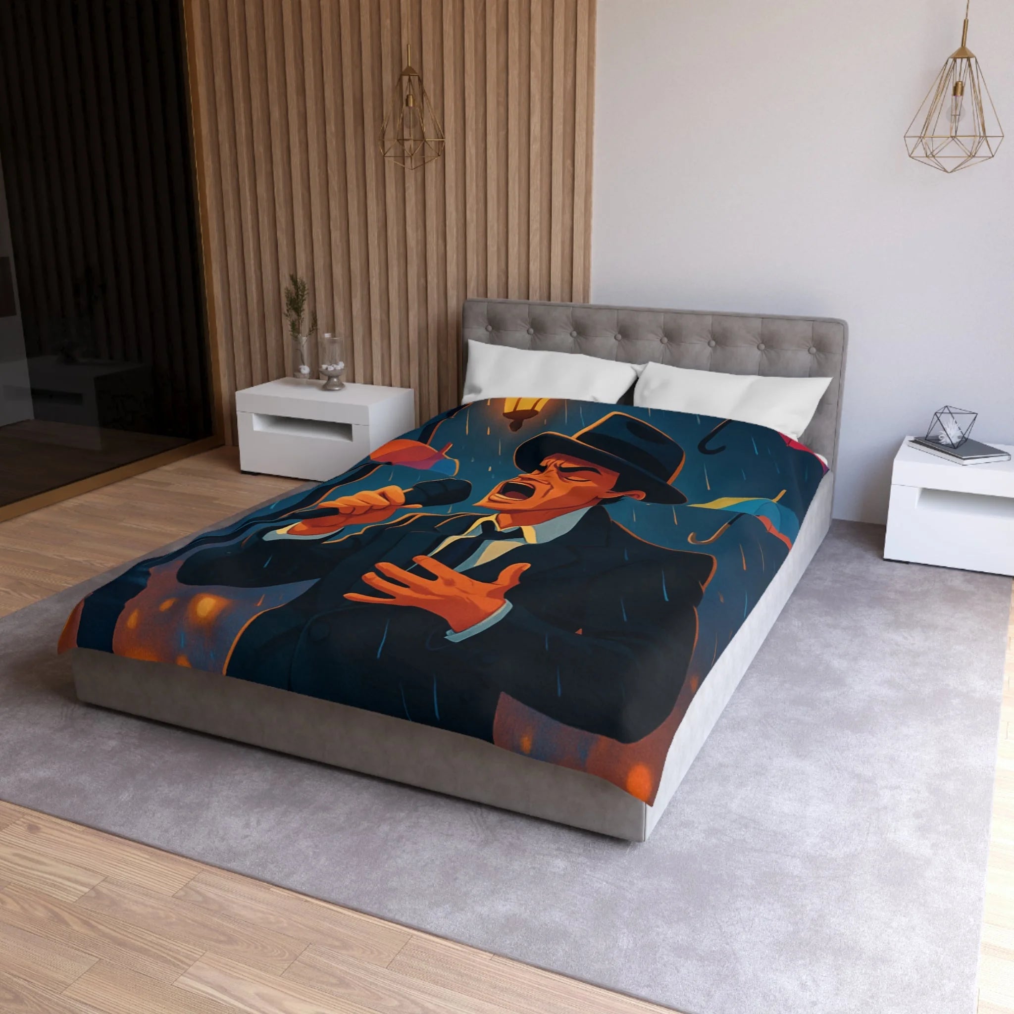 Housse de Couette Microfibre Illustration Unique Design Moderne Décoration Intérieure Raffinée