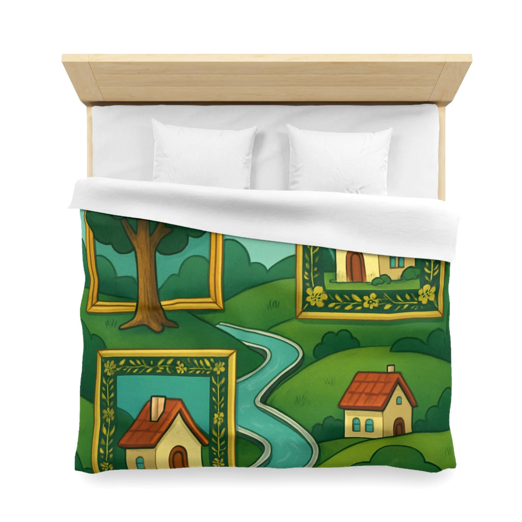 Housse de Couette Microfibre Design Artistique Moderne Décoration Chambre Confort Premium