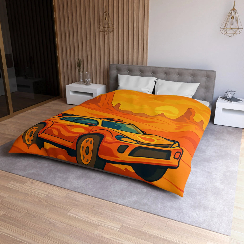 Housse de couette voiture dynamique désert orange ambiance aventure chaleur intense
