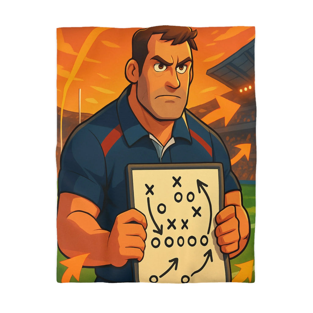 Housse de Couette Tactique de Rugby Coach Dynamique pour Chambre Thématique Sport