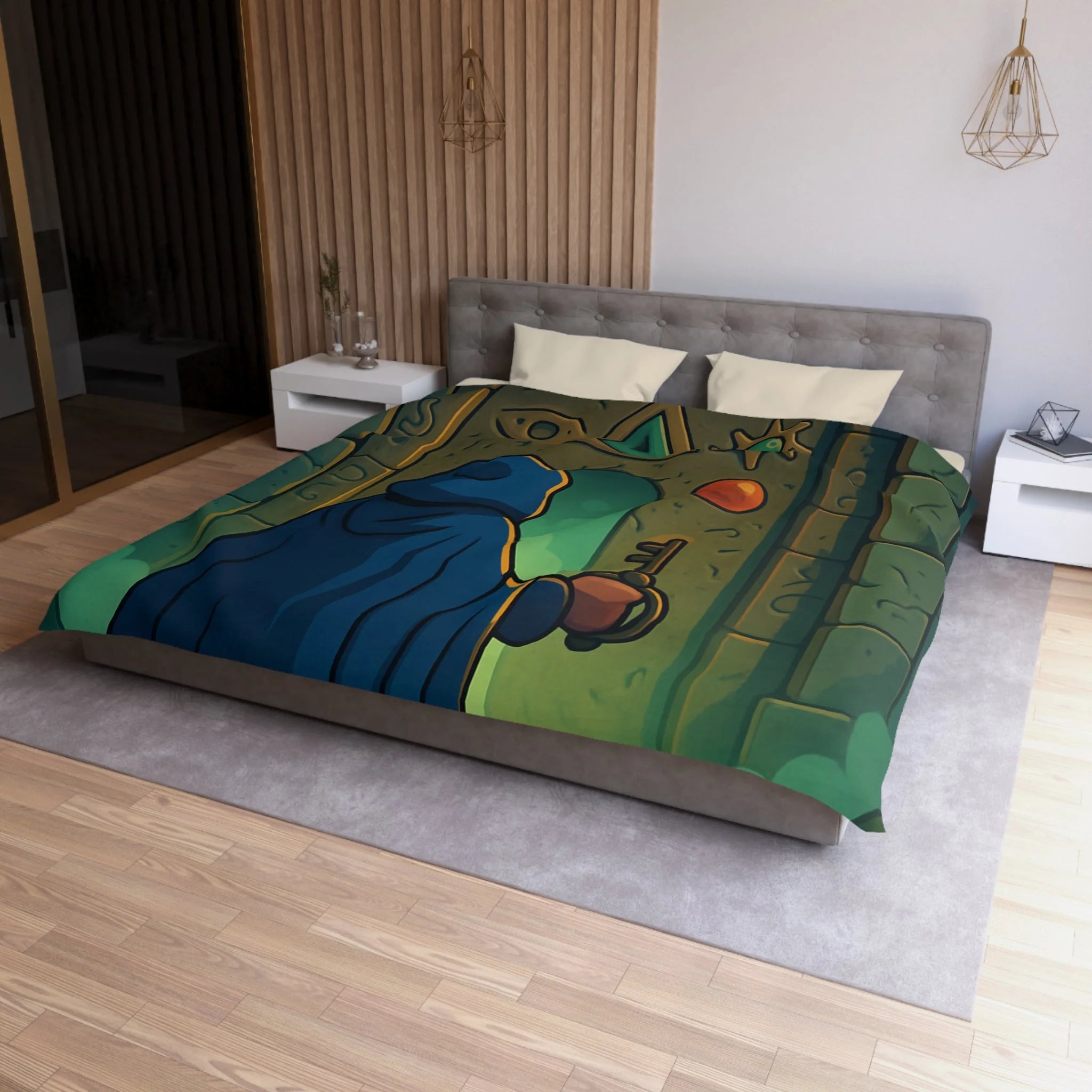 Housse de Couette Microfibre Design Artistique Moderne Décoration Chambre Confort Premium